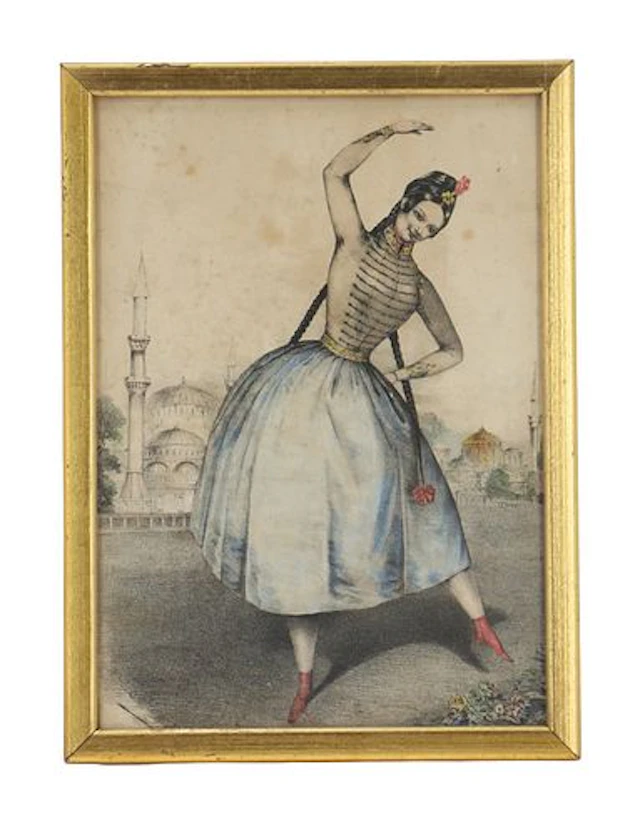 Attributed to J. Brandard Hand Colored Ballerina Lithograph
