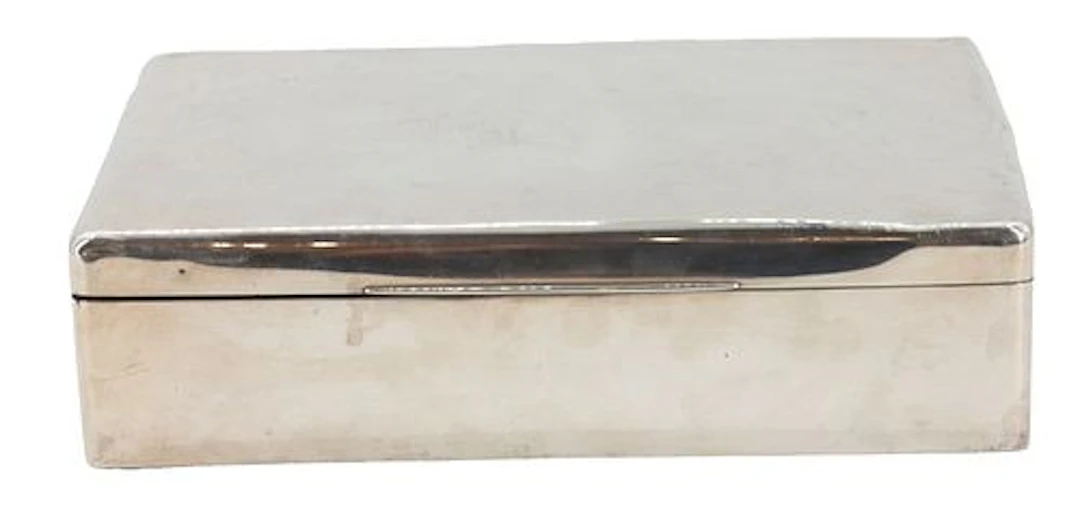 Antique Indian British Colonial Sterling Silver Bottomless Box - 39.920 ozt.