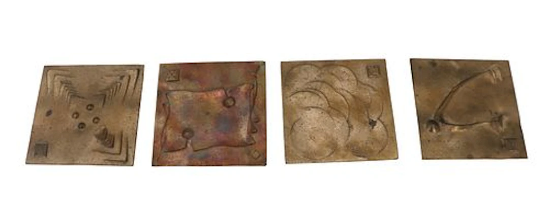 Paolo Soleri (1919–2013) Italian/American, (4) Cast Bronze Tiles