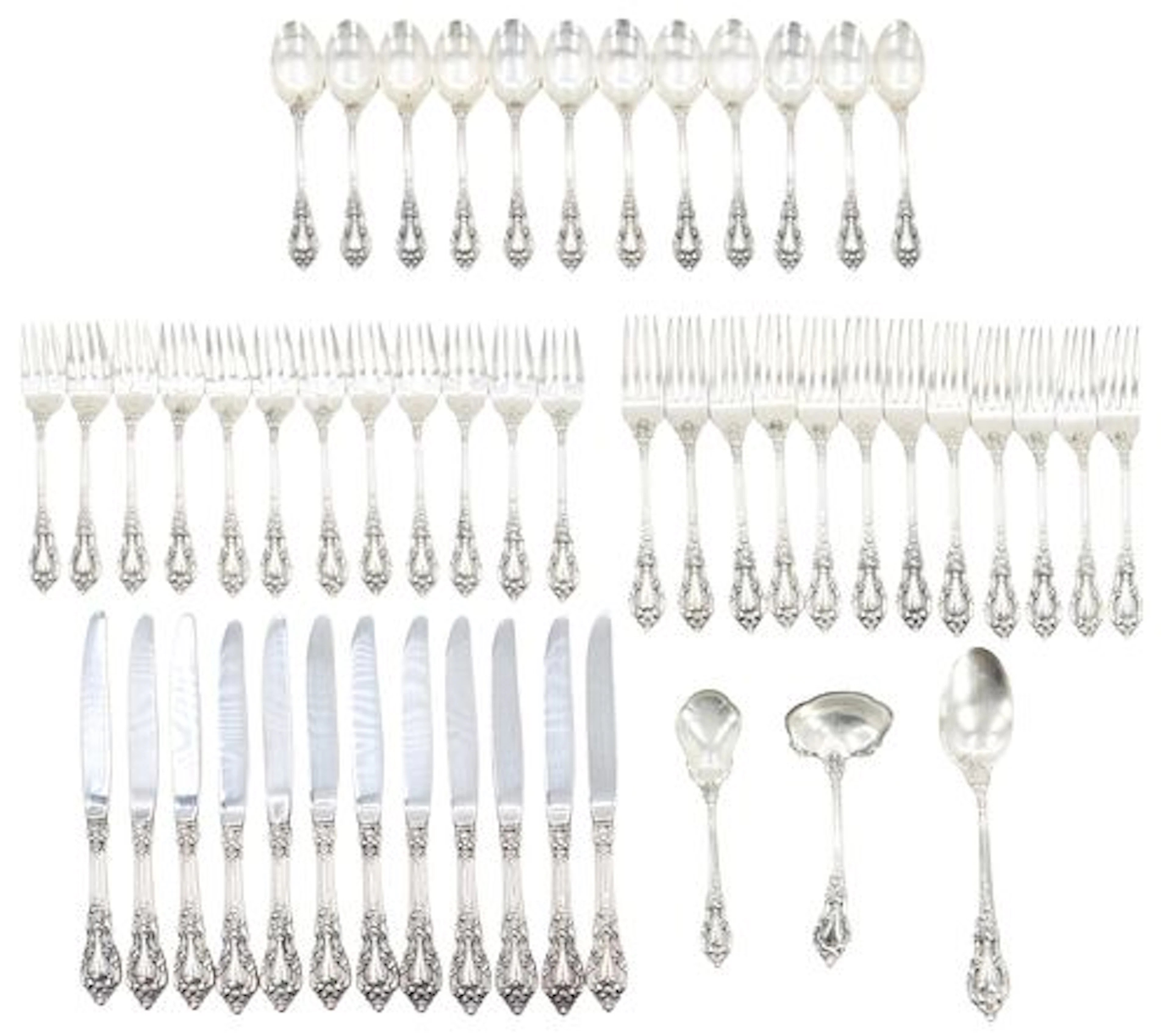 (51) Lunt "Eloquence" Sterling Silver Utensils - Approx. 67.610 ozt.