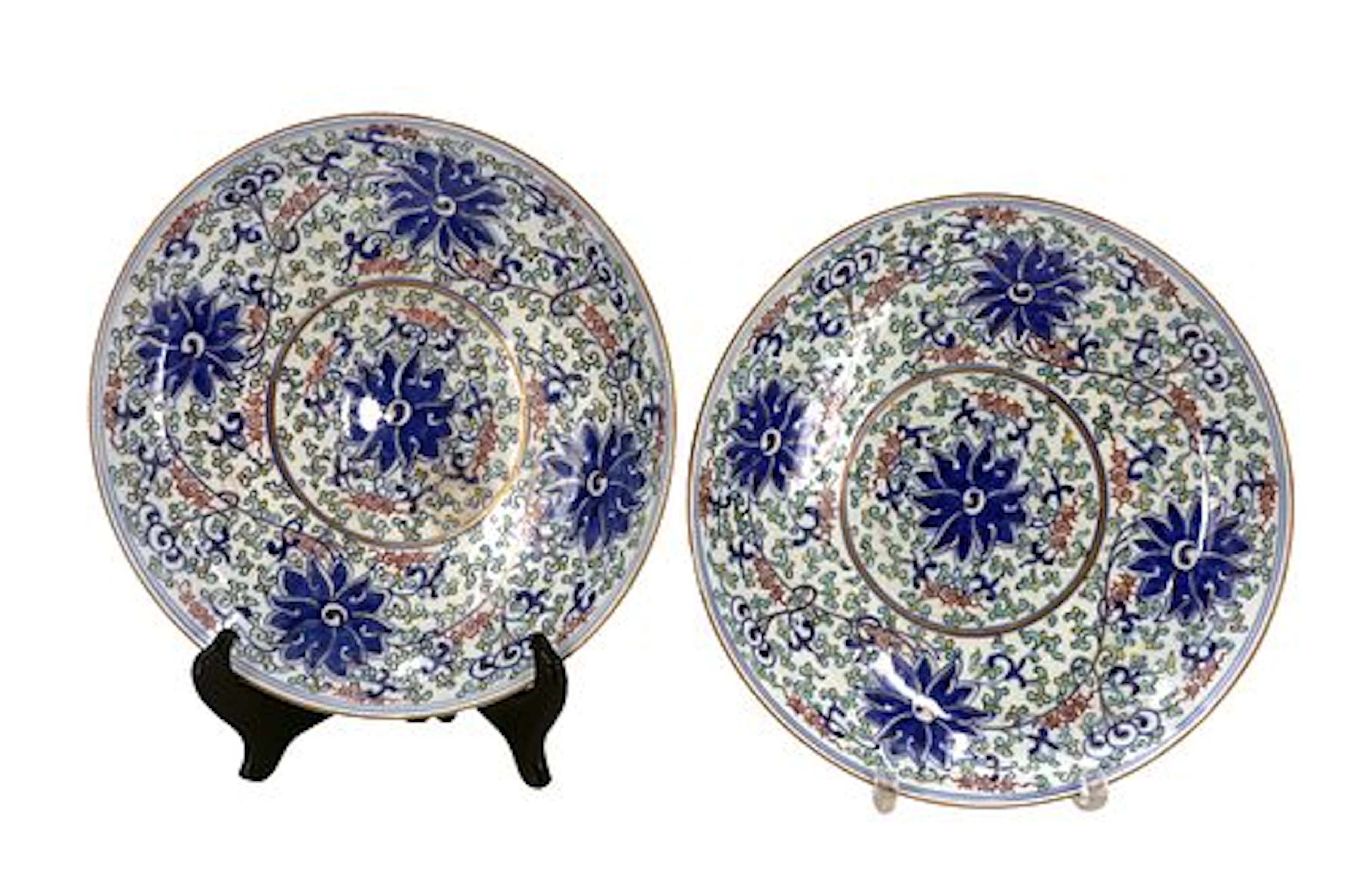 (2) Chinese Qing Dynasty Hand Decorated Plates