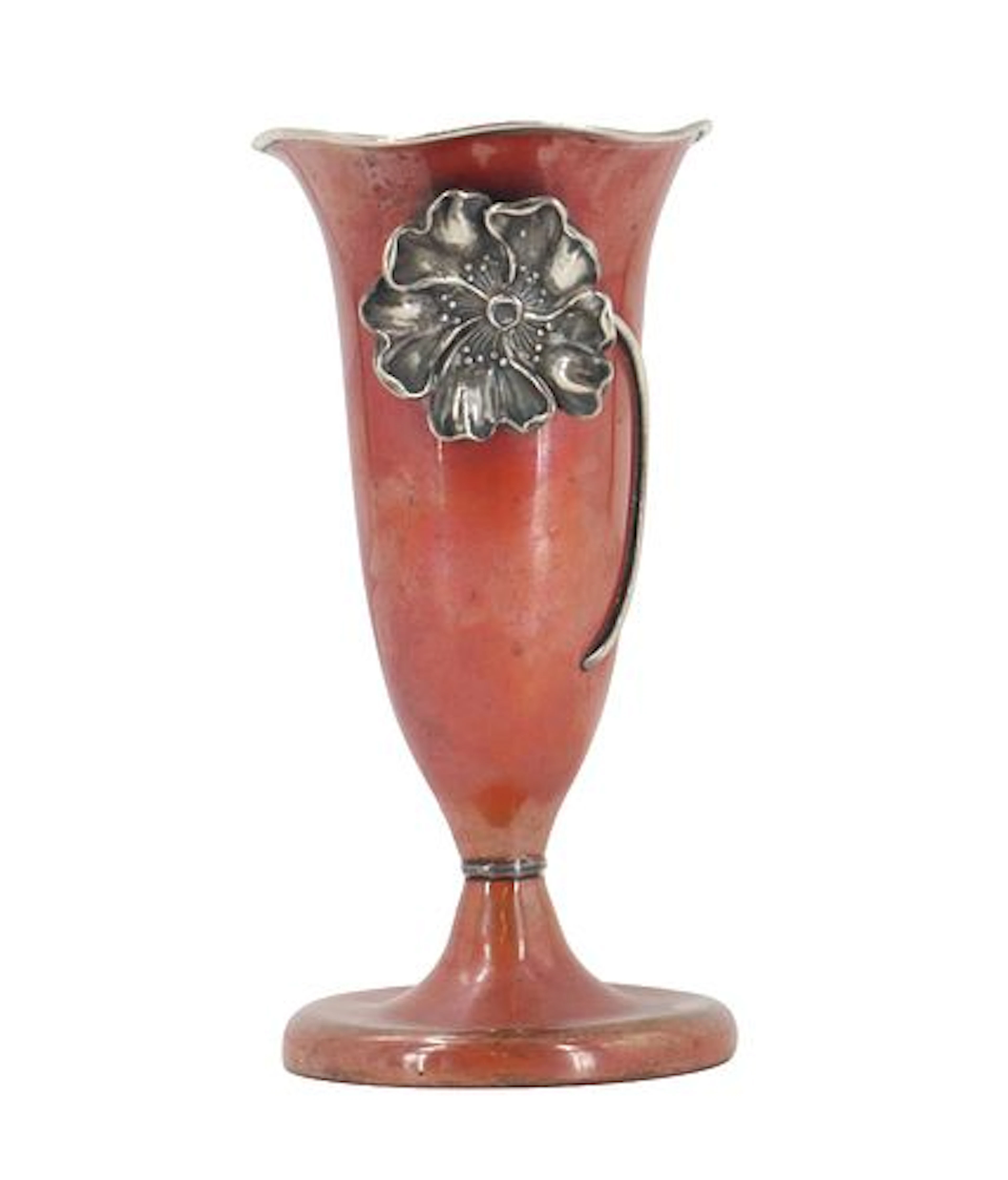 Antique La Pierre Arts & Crafts Copper and Silver Vase