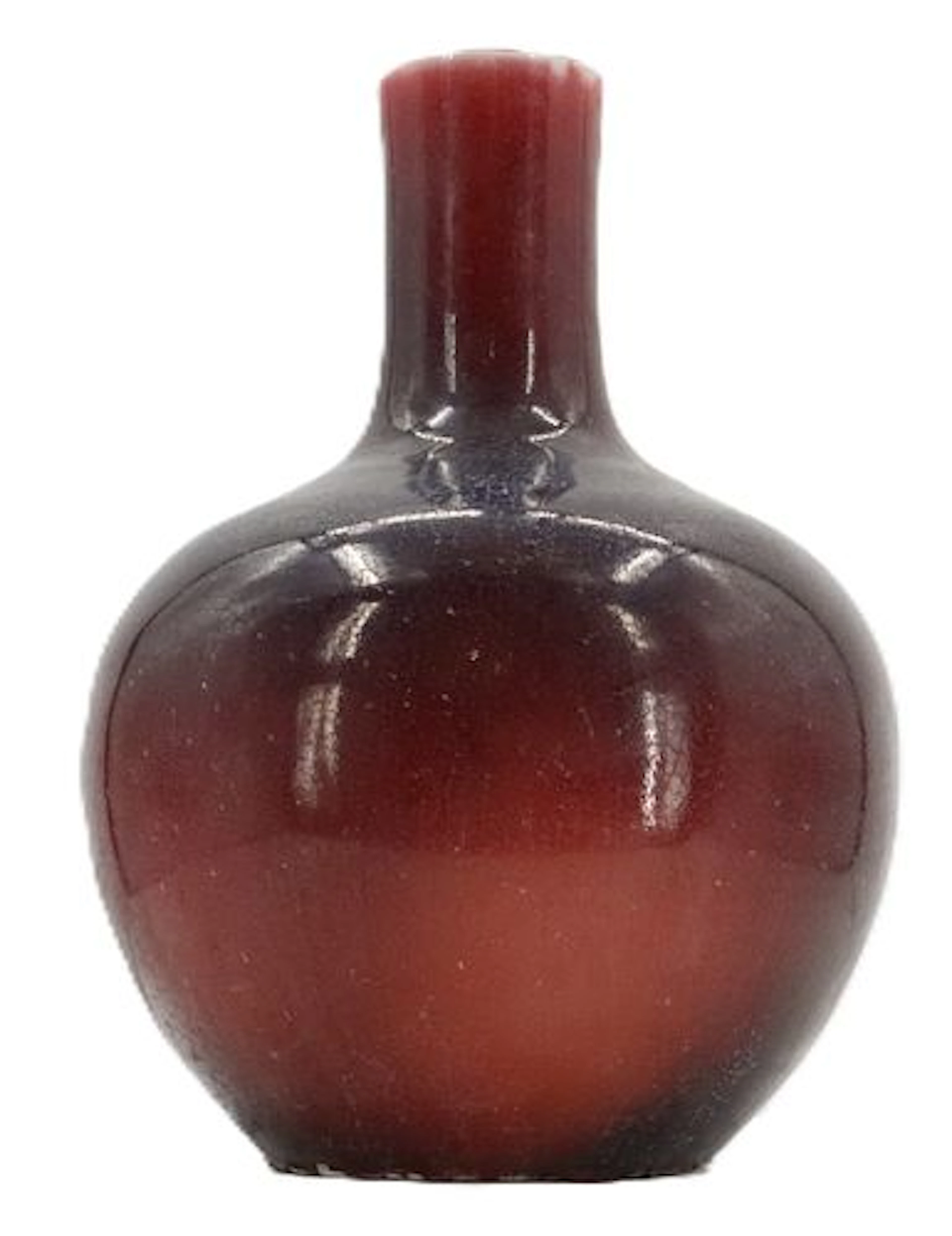 Chinese Peach Bloom Yuhuchun Oxblood Glazed Vase