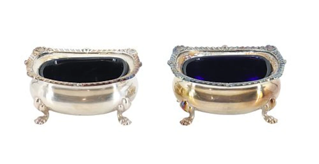 (2) Birks Regency DeLuxe Electroplated Copper Salt Cellars