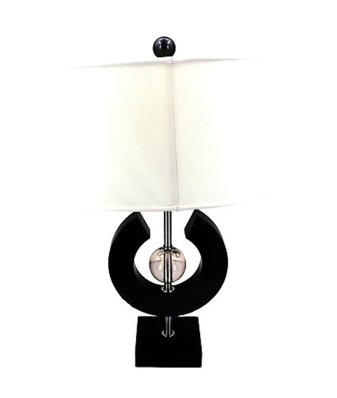 Contemporary Modern Polished Stone and Metal Table Lamp