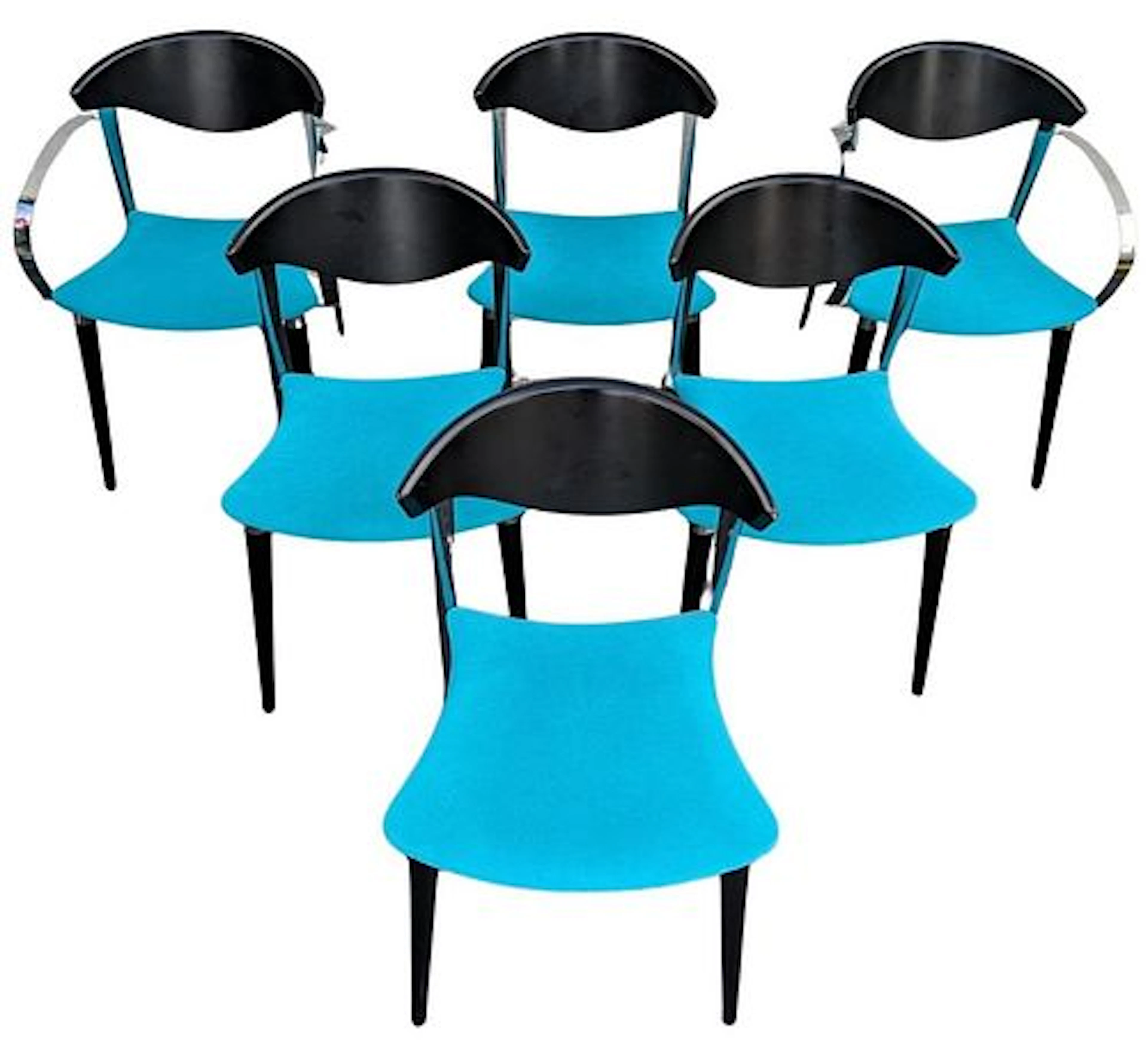 (6) 1980s Paco Capdell Modern Dining Chairs