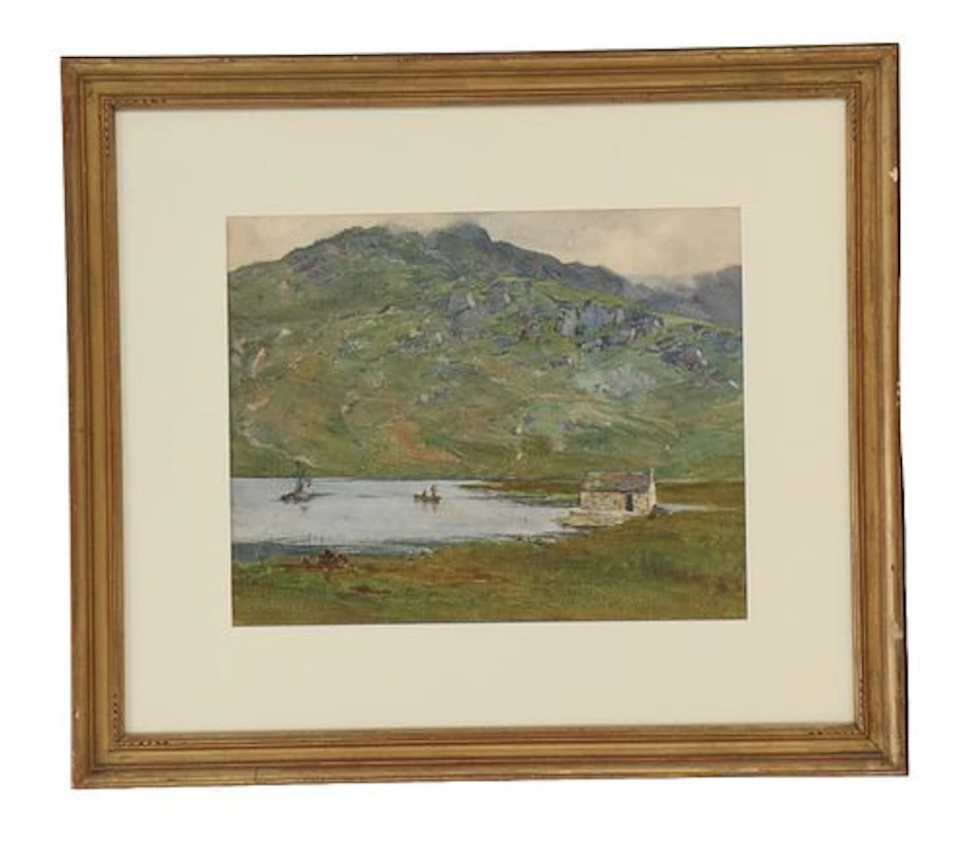 Ernest Edward Briggs (1866-1913) British, Watercolor "Highland Cottage