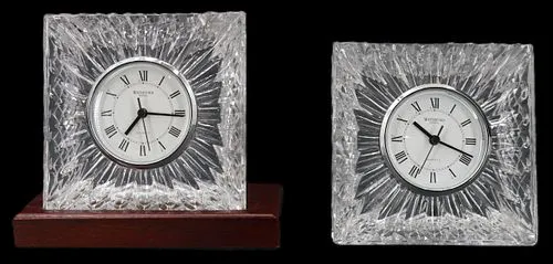 (2) Waterford Crystal Desk Clocks