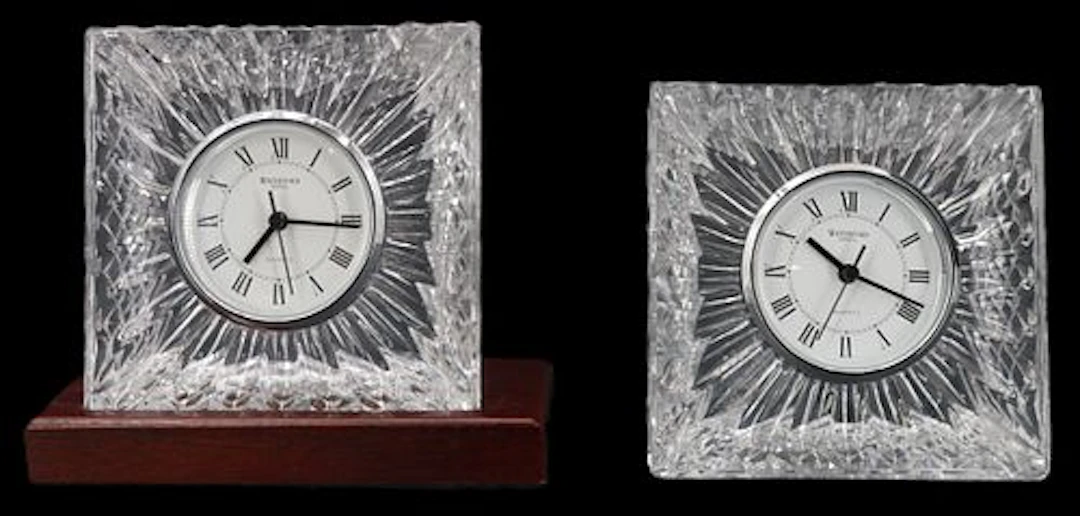 (2) Waterford Crystal Desk Clocks