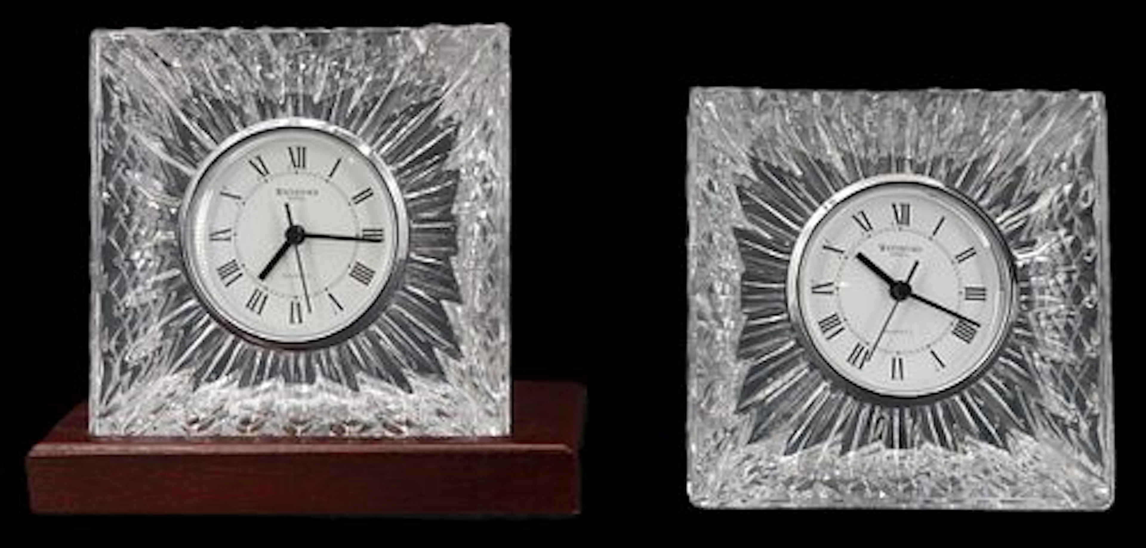 (2) Waterford Crystal Desk Clocks