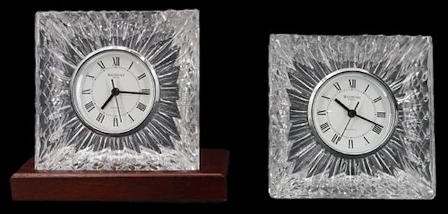 (2) Waterford Crystal Desk Clocks