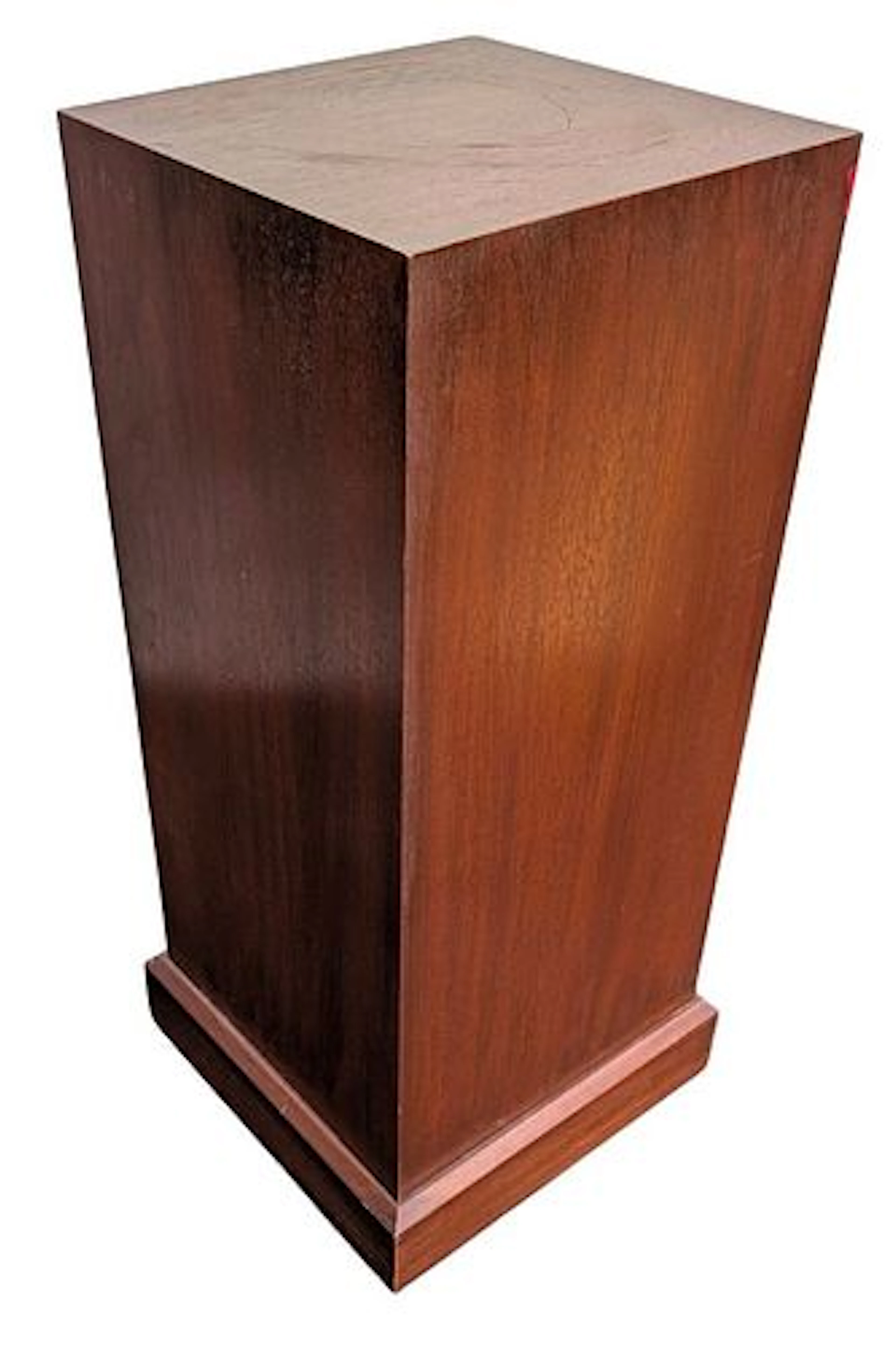 Marvelous Carved Mahogany Square Top Rectilinear Pedestal Display Plinth