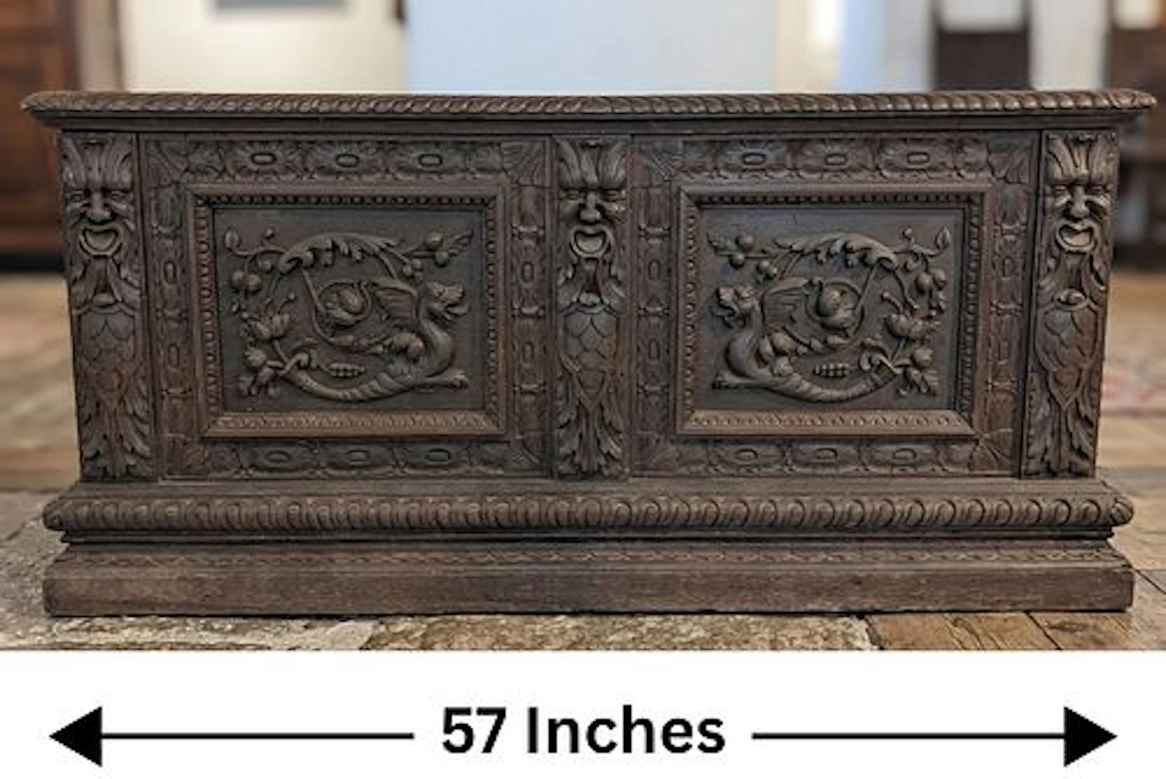 Antique Italian Renaissance Style Carved Walnut Blanket Chest