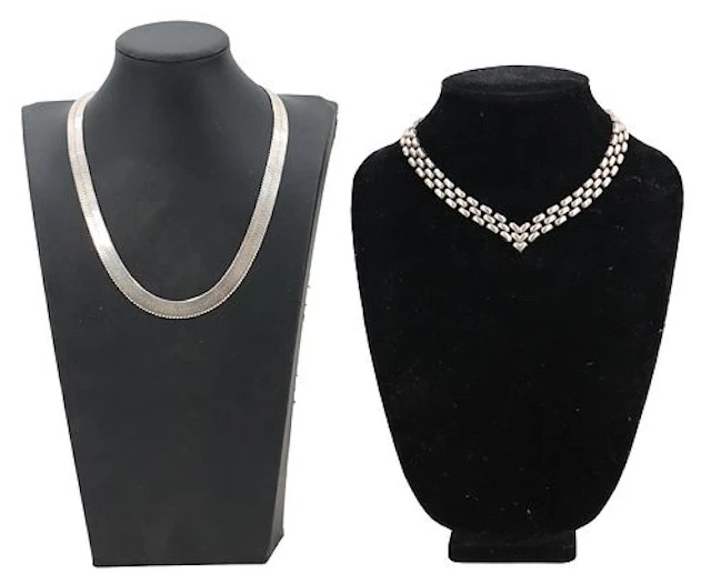 (2) Italian 925 Silver Necklaces - 2.925 ozt.