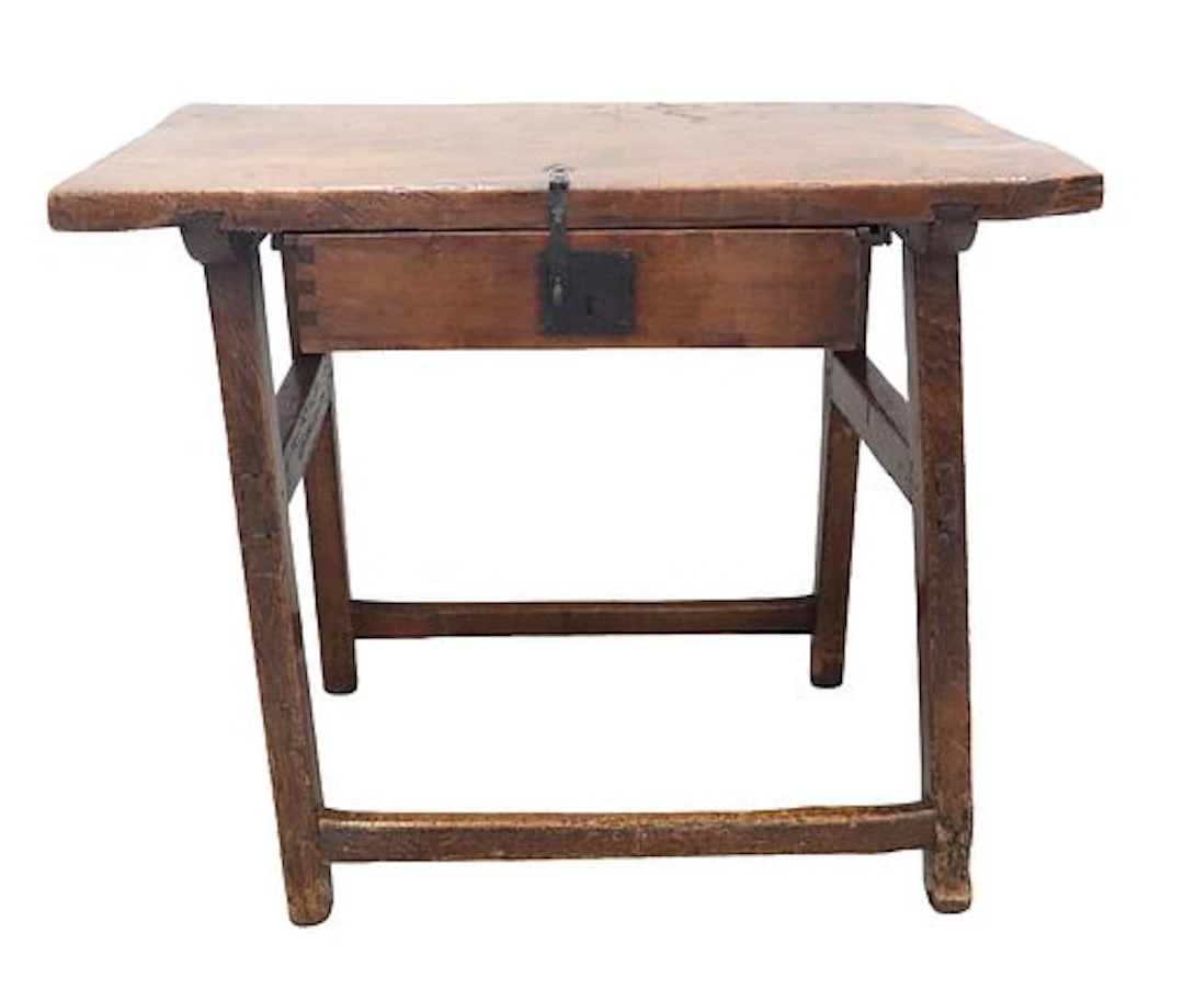Primitive Heavy Wooden Side Table