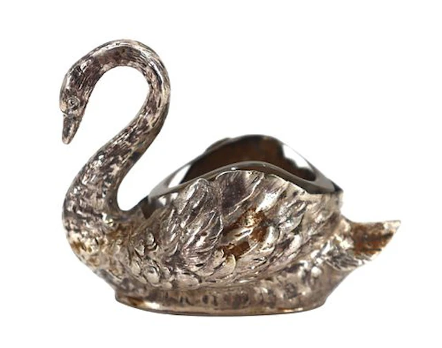 Italian .800 Silver Swan Form Salt Cellar - 2.000 ozt.