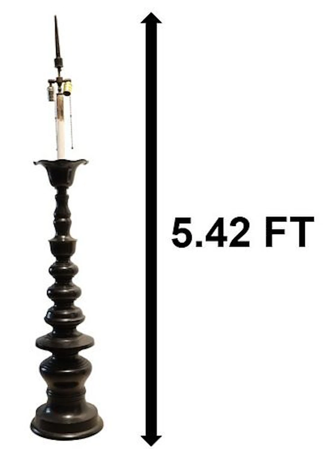 Japanese Mid Century Modern Painted Bronze Candlestick Style Electric