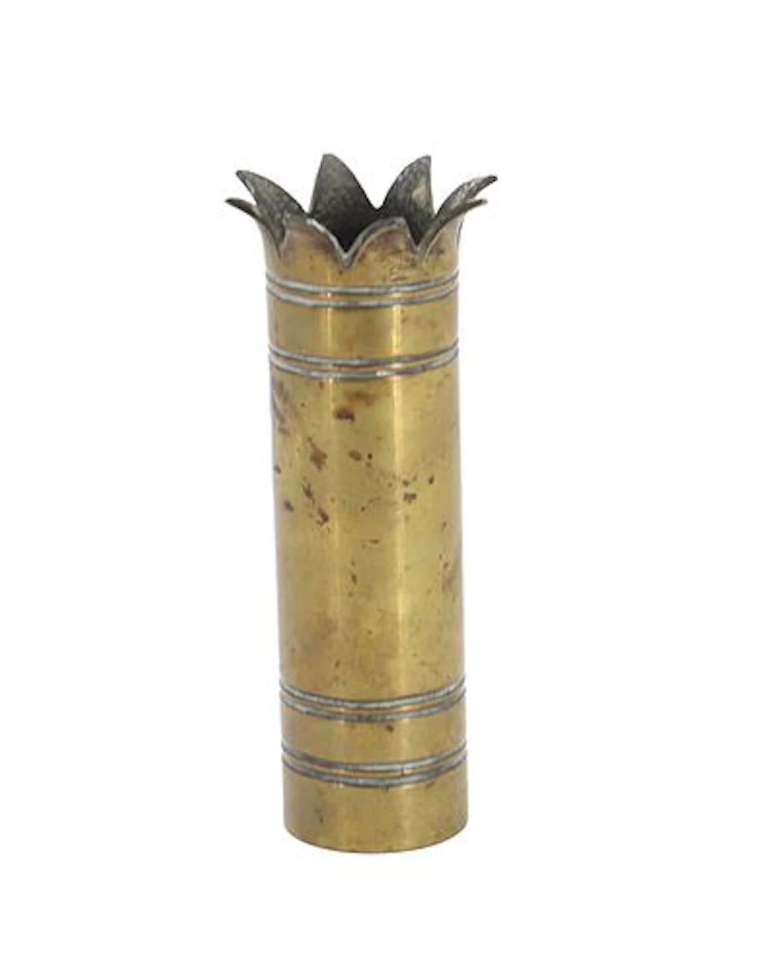 Antique Brass Trench Art Artillery Shell Vase
