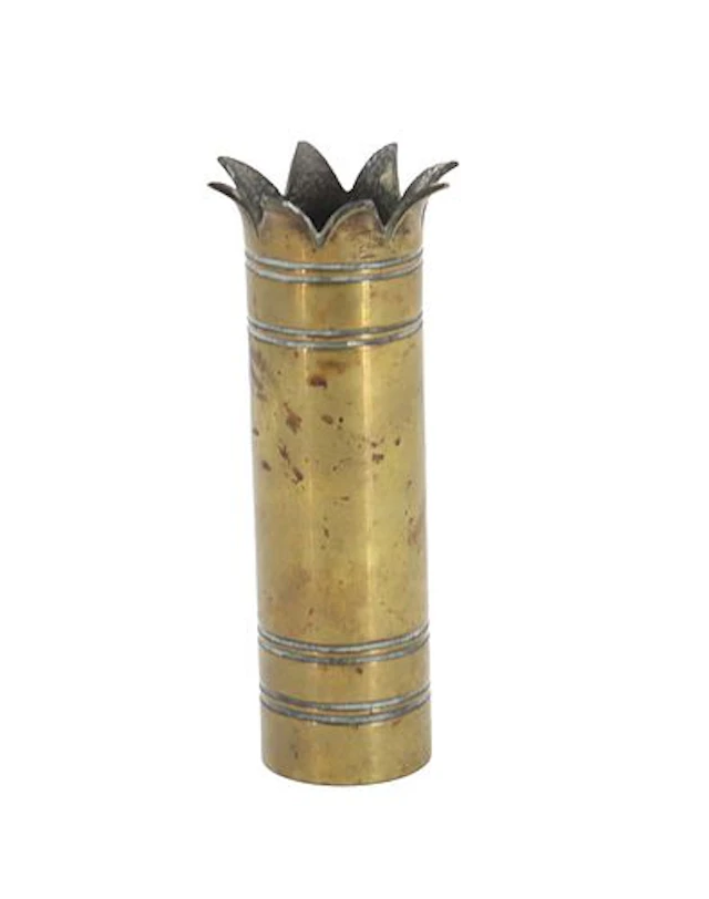 Antique Brass Trench Art Artillery Shell Vase