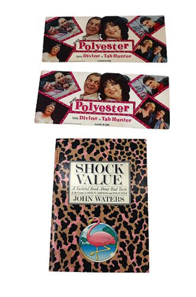 John Waters (Born 1946) American, Signed Book and (2) Movie Cards
