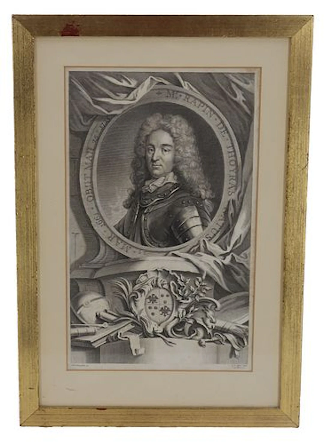 French Portrait Engraving of Paul de Rapin de Thoyras