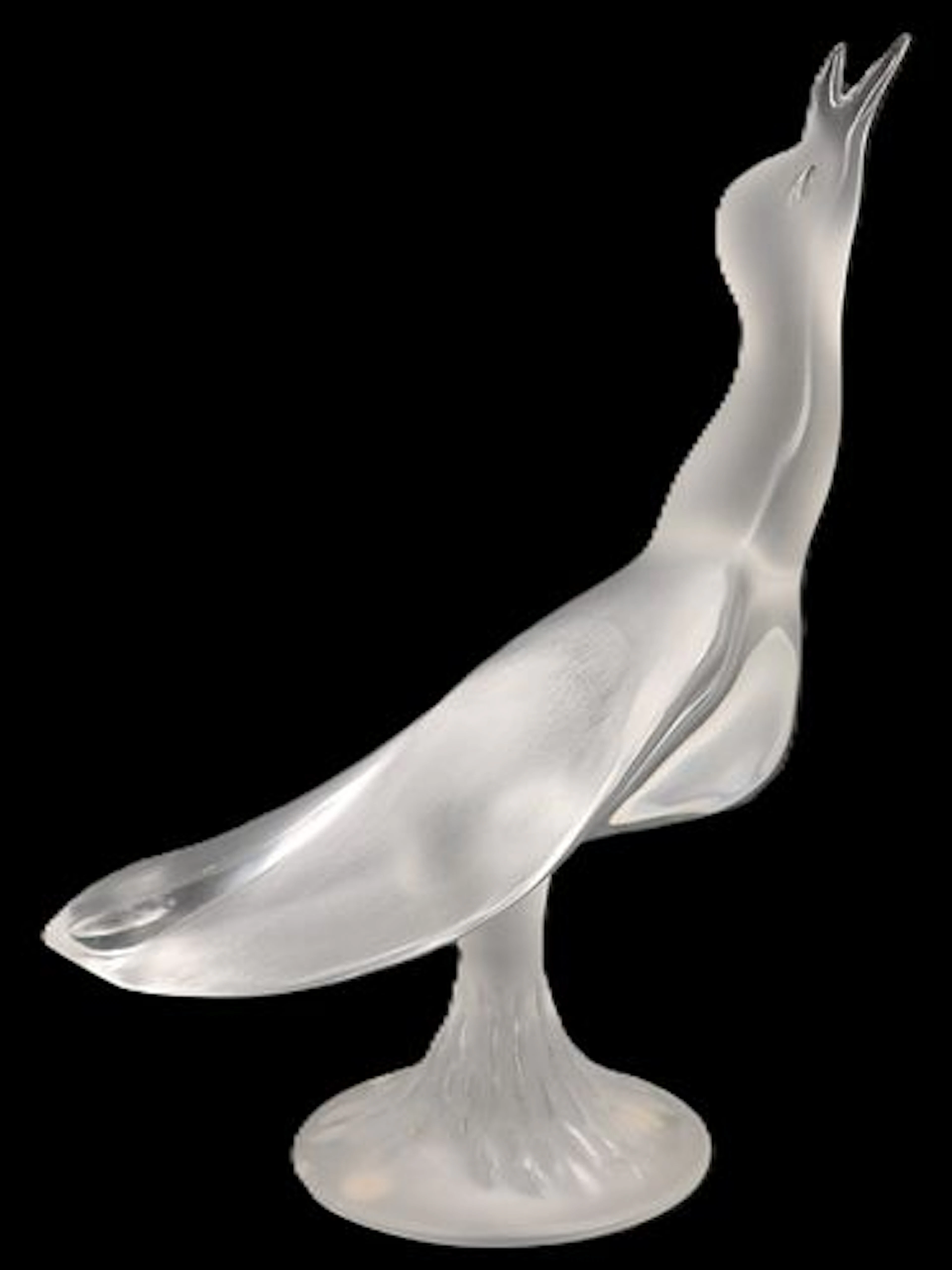 French Lalique "Daphnis" Frosted Crystal Seagull Figurine - AS IS