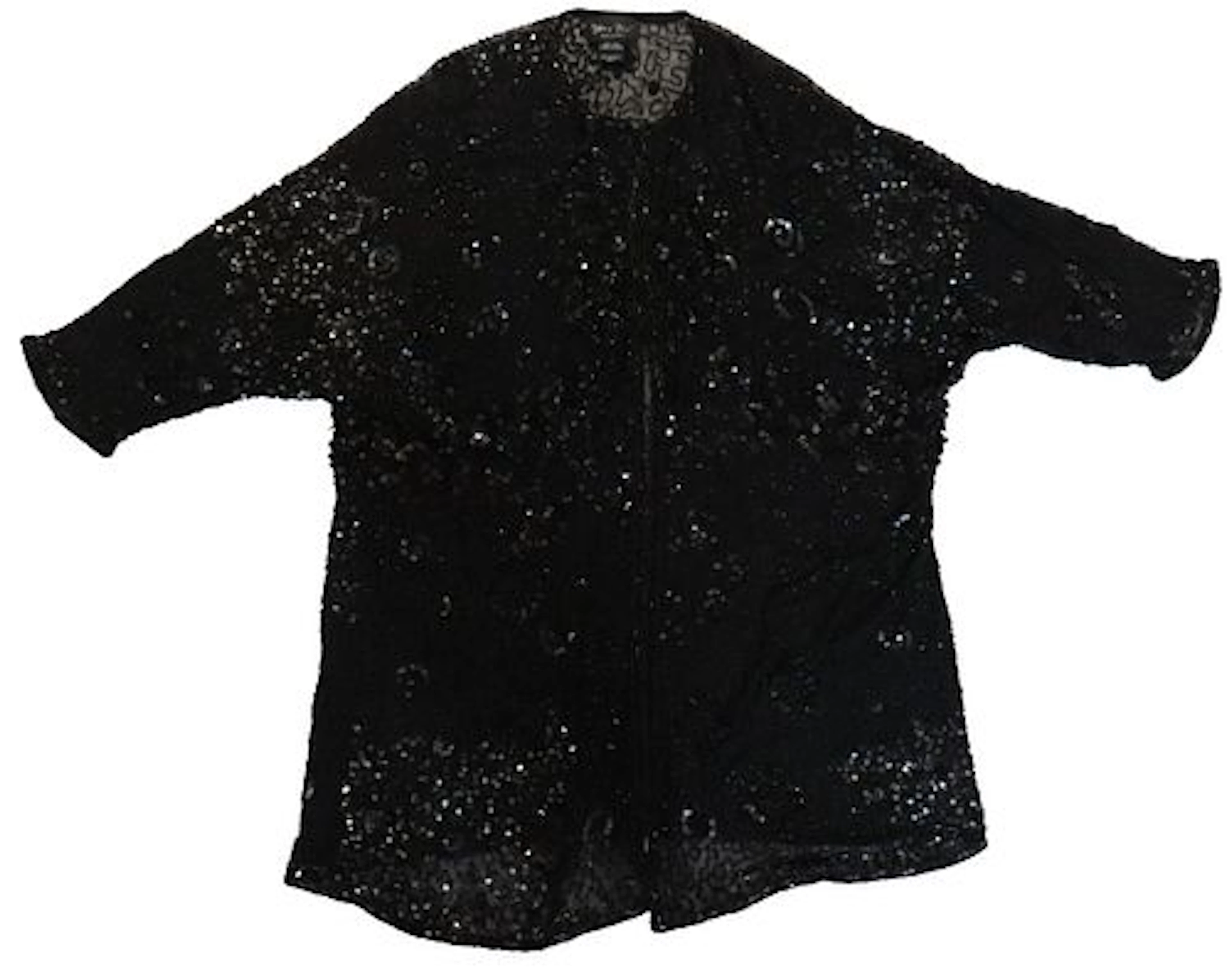 Diane Freis Original Black Beaded Silk Cardigan