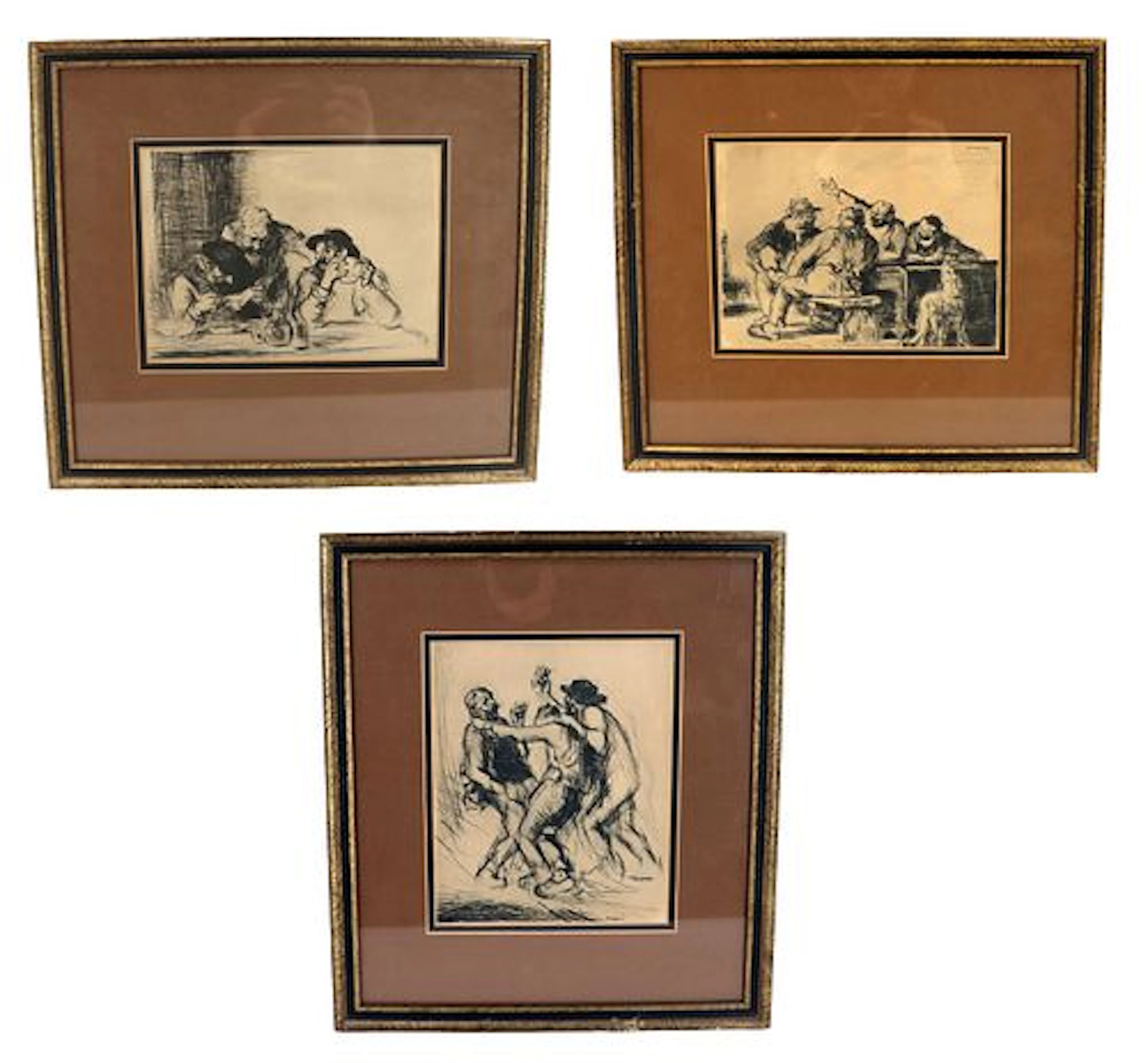 (3) Edmund Blampied (1886-1966) British, Figural Etchings on Paper