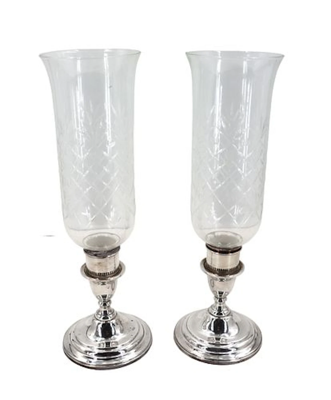 (2) International Silver "Lord Saybrook" Weighted Sterling Candlesticks