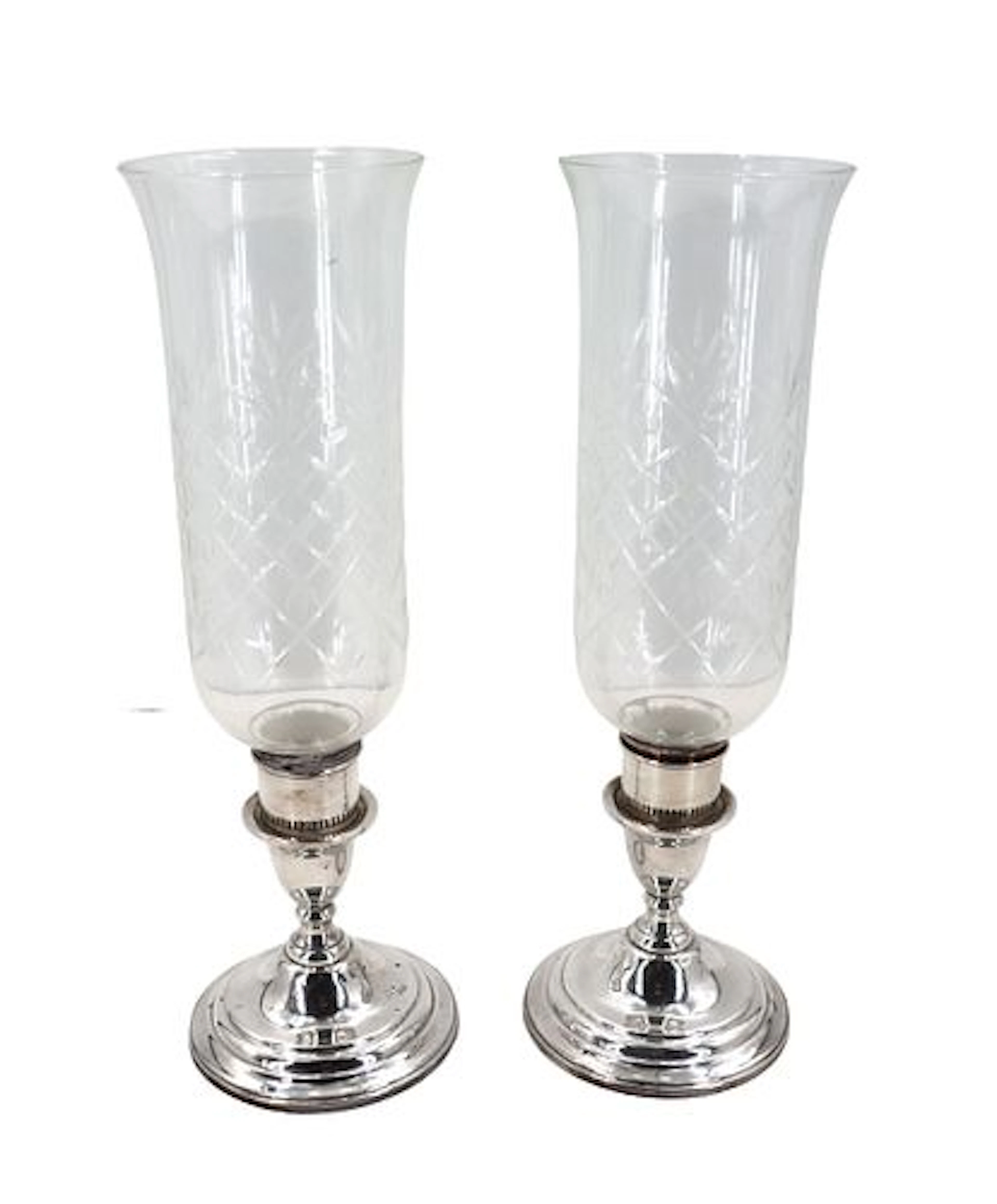 (2) International Silver "Lord Saybrook" Weighted Sterling Candlesticks