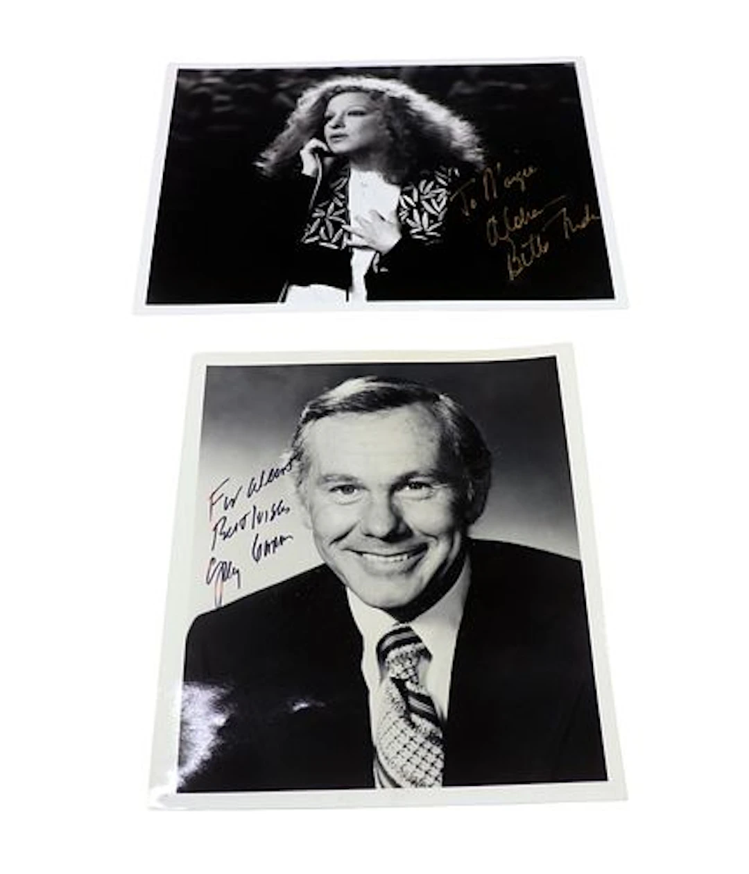 Tribute To Tonight Show Finale (2) Autographs Johnny Carson/ Bette Midler