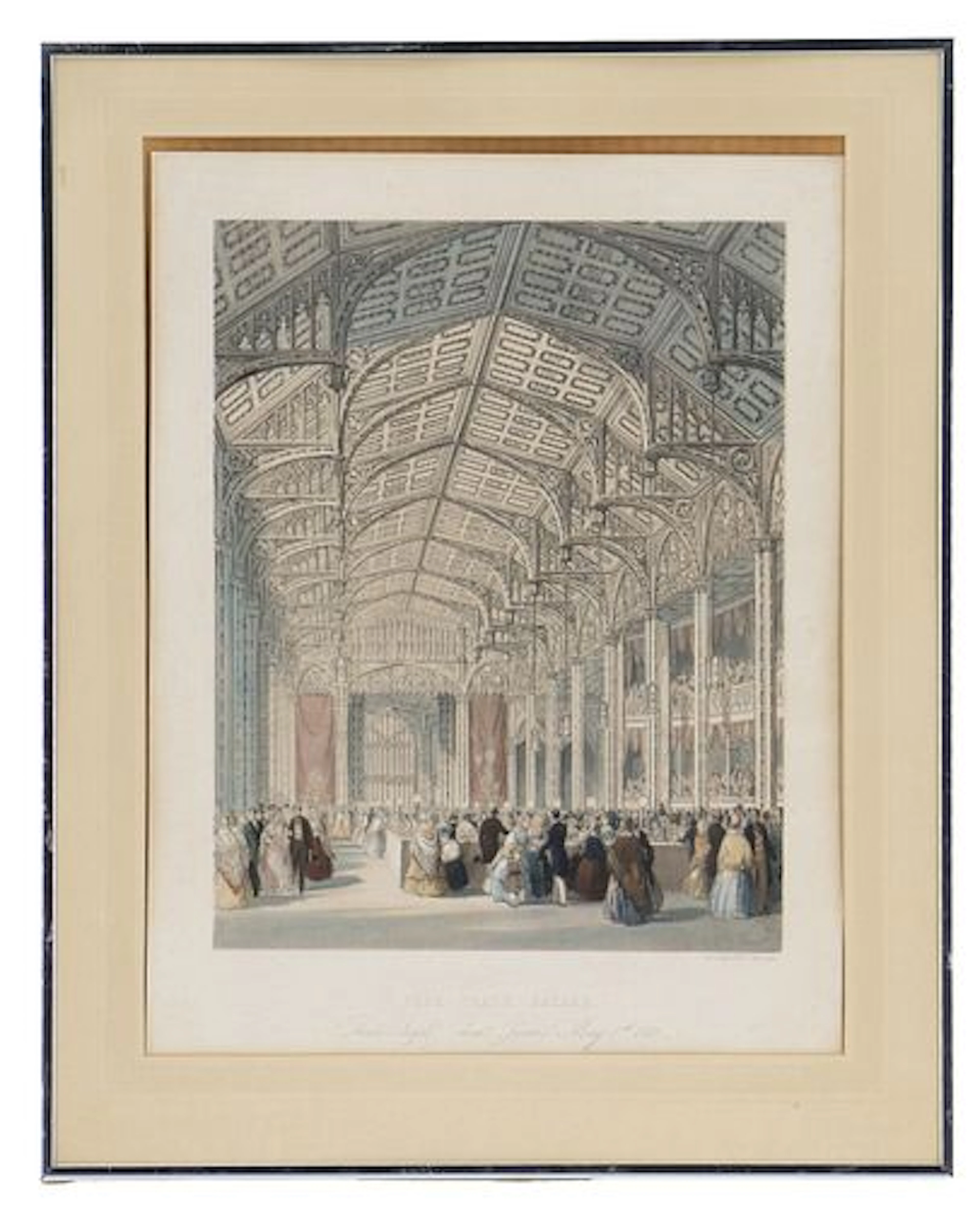 Day & Haghe Hand Colored Tinted Lithograph "Free Trade Bazaar, Theatre