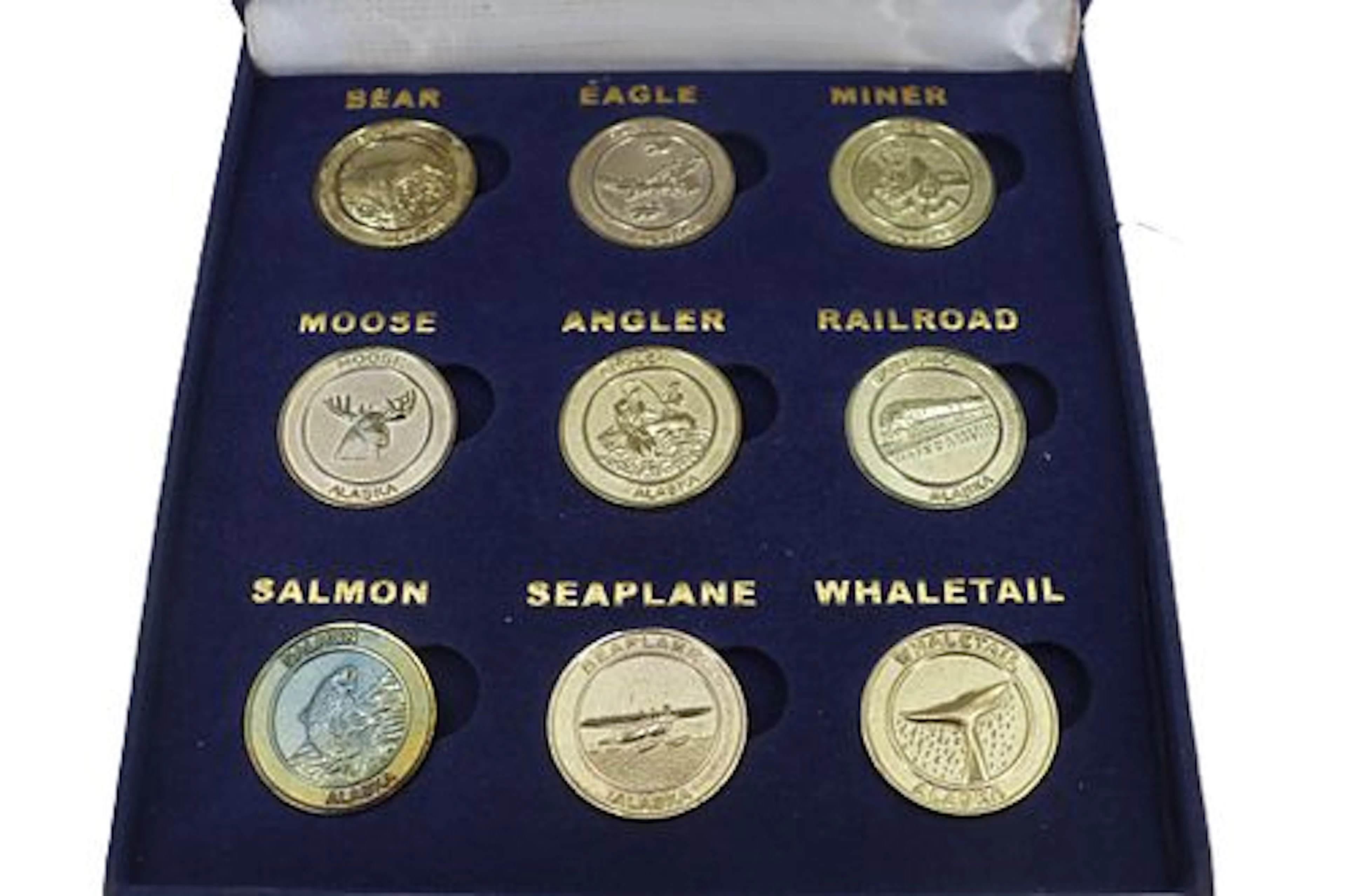 Passions by Gary K Alaska Frontier Mint Commemorative Brass Souvenir Token Set