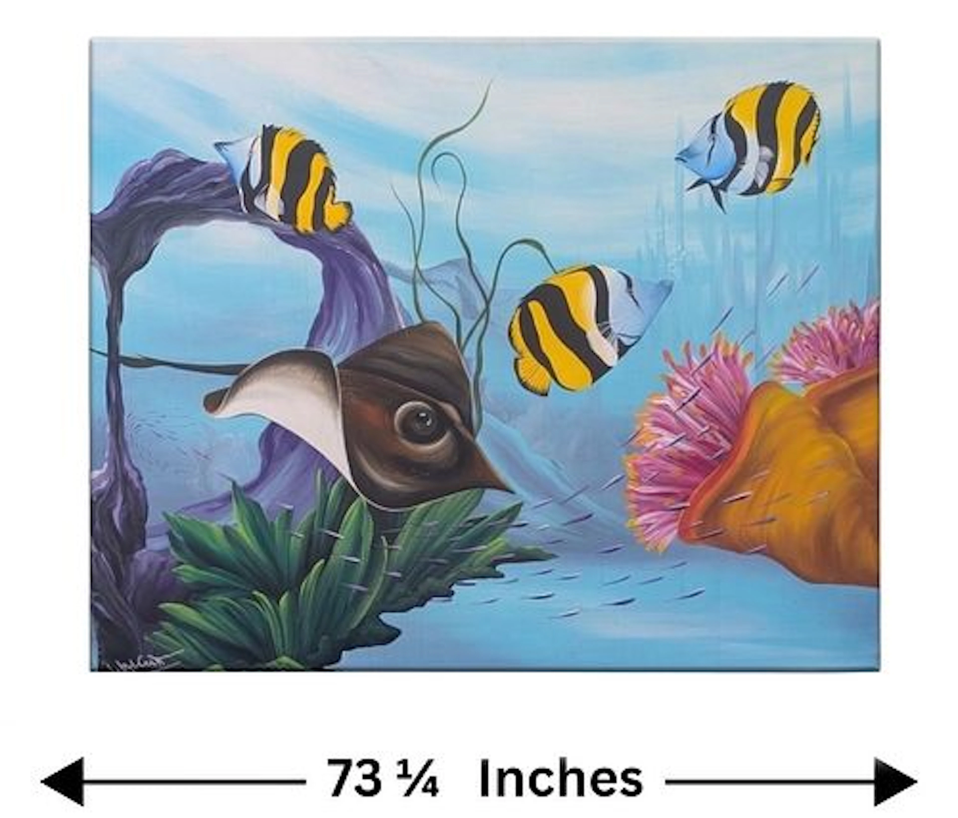Signed Walcott (20th Century) American, Oil on Canvas Tropical Underwater