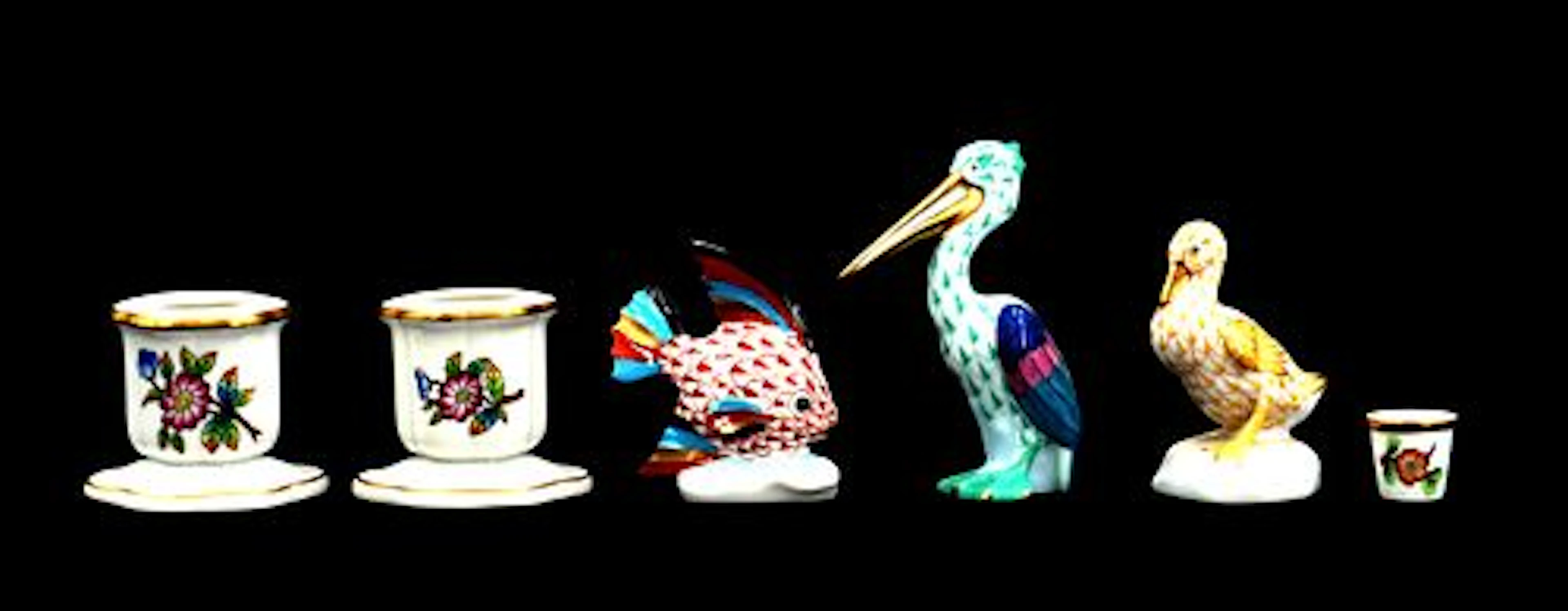 (6) Hungarian Herend Porcelain Pieces