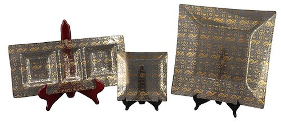 (3) Georges Briard (1917-2005) Polish/American, Gold Toned Speckled