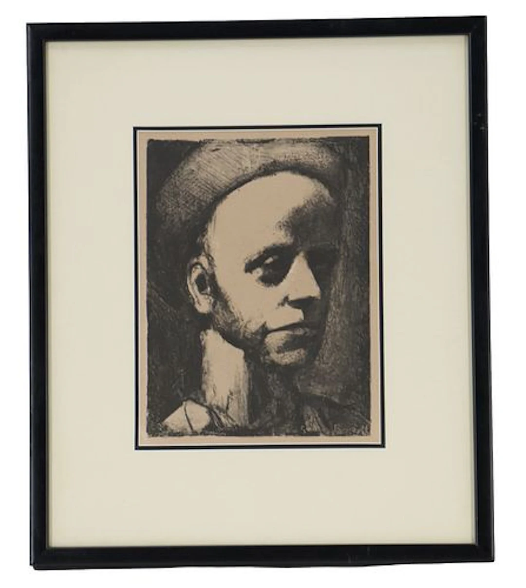 Georges Rouault (1871-1958) French, Etching Print "Self Portrait with Cap"