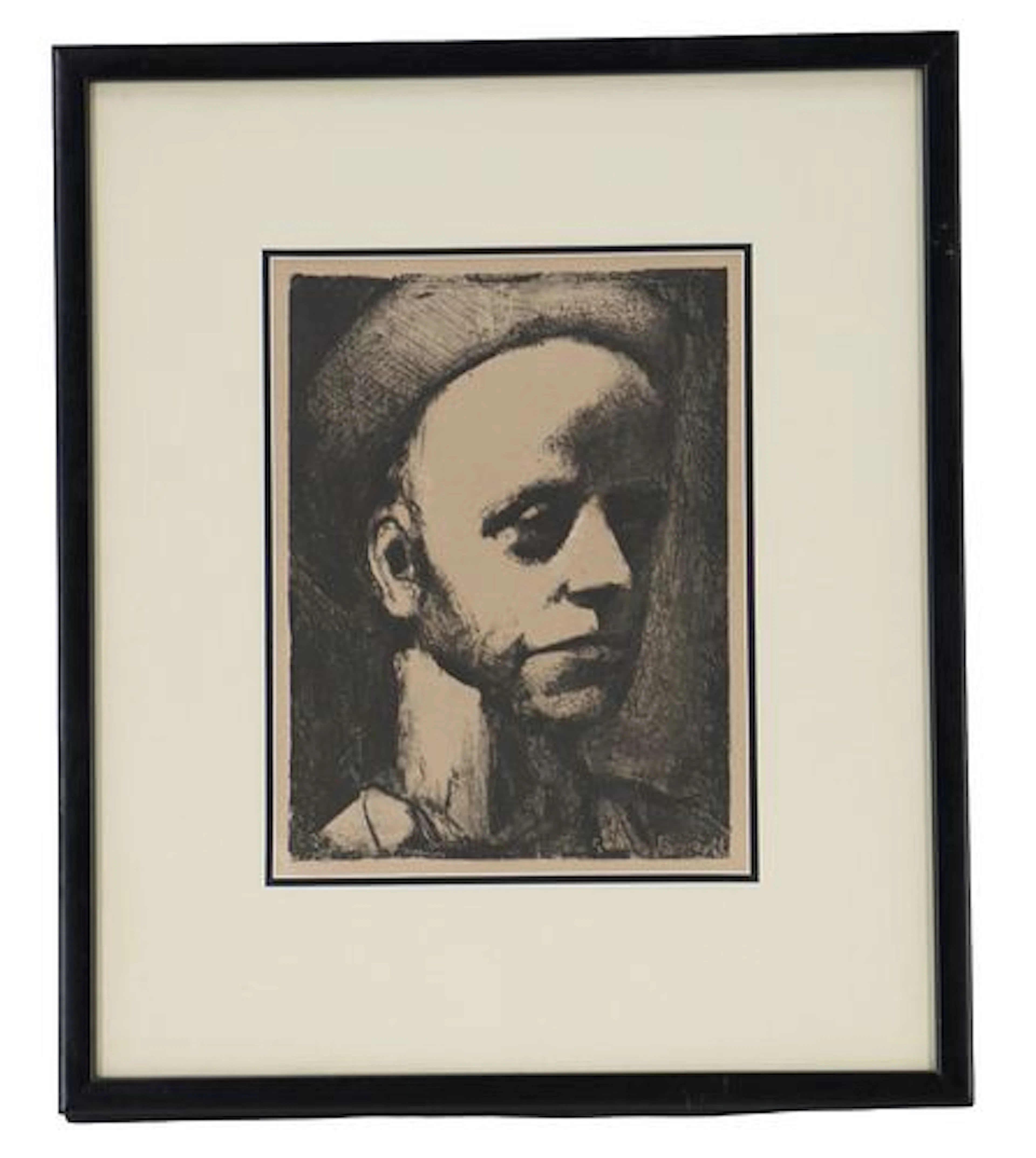 Georges Rouault (1871-1958) French, Etching Print "Self Portrait with Cap"