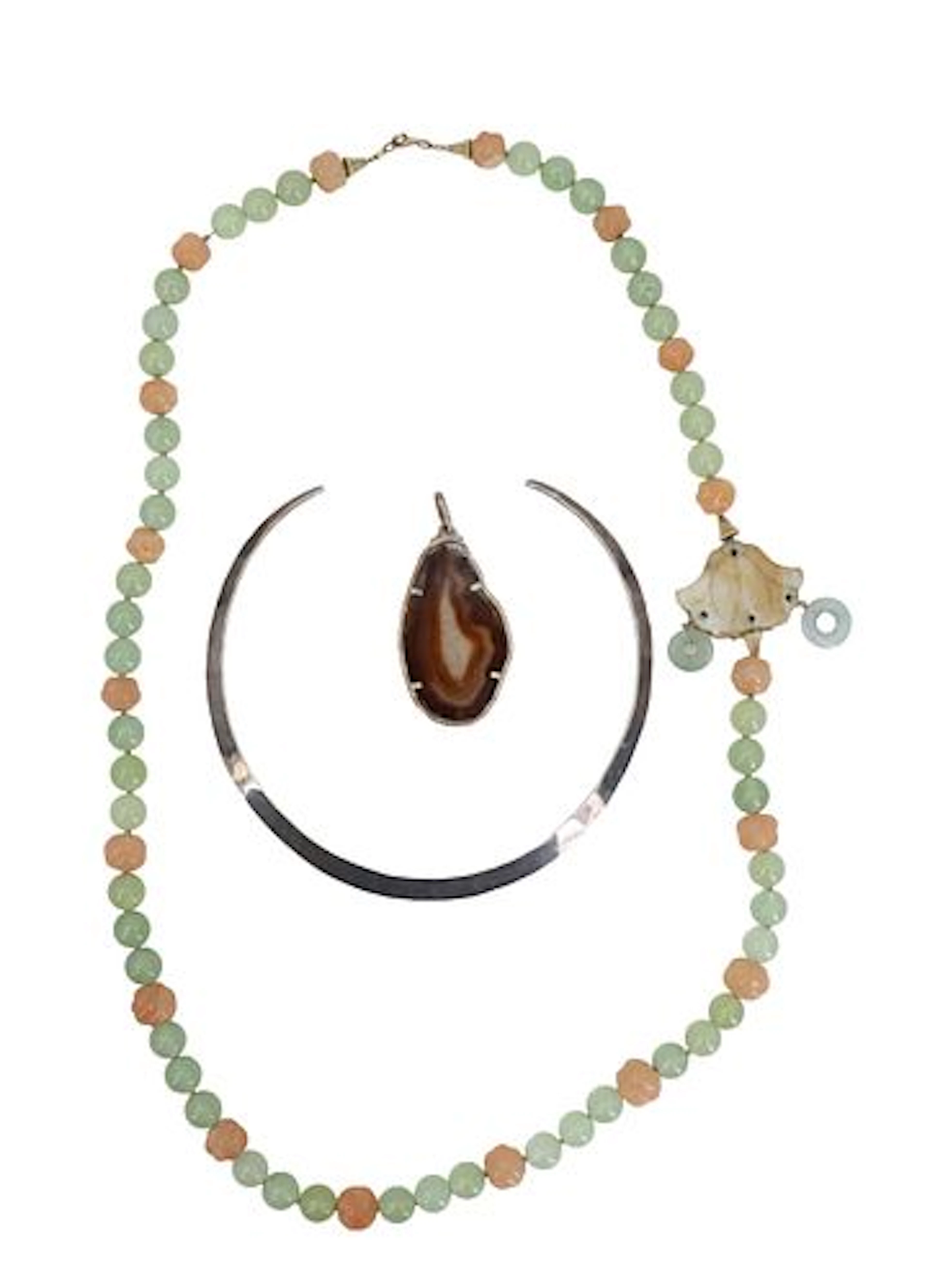 Sterling Silver & Natural Stone 3-Piece Jewelry Grouping