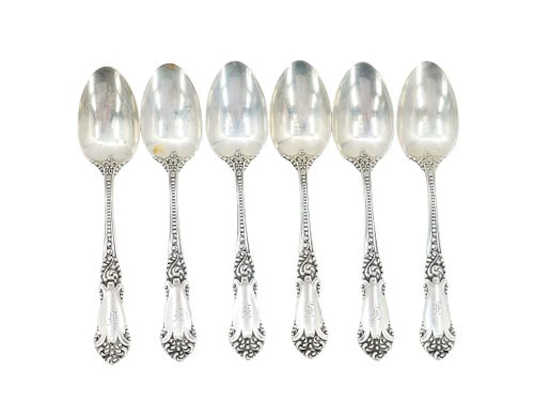 (6) Antique Reed & Barton "La Marquise" Sterling Silver Spoons - 5.565 ozt.
