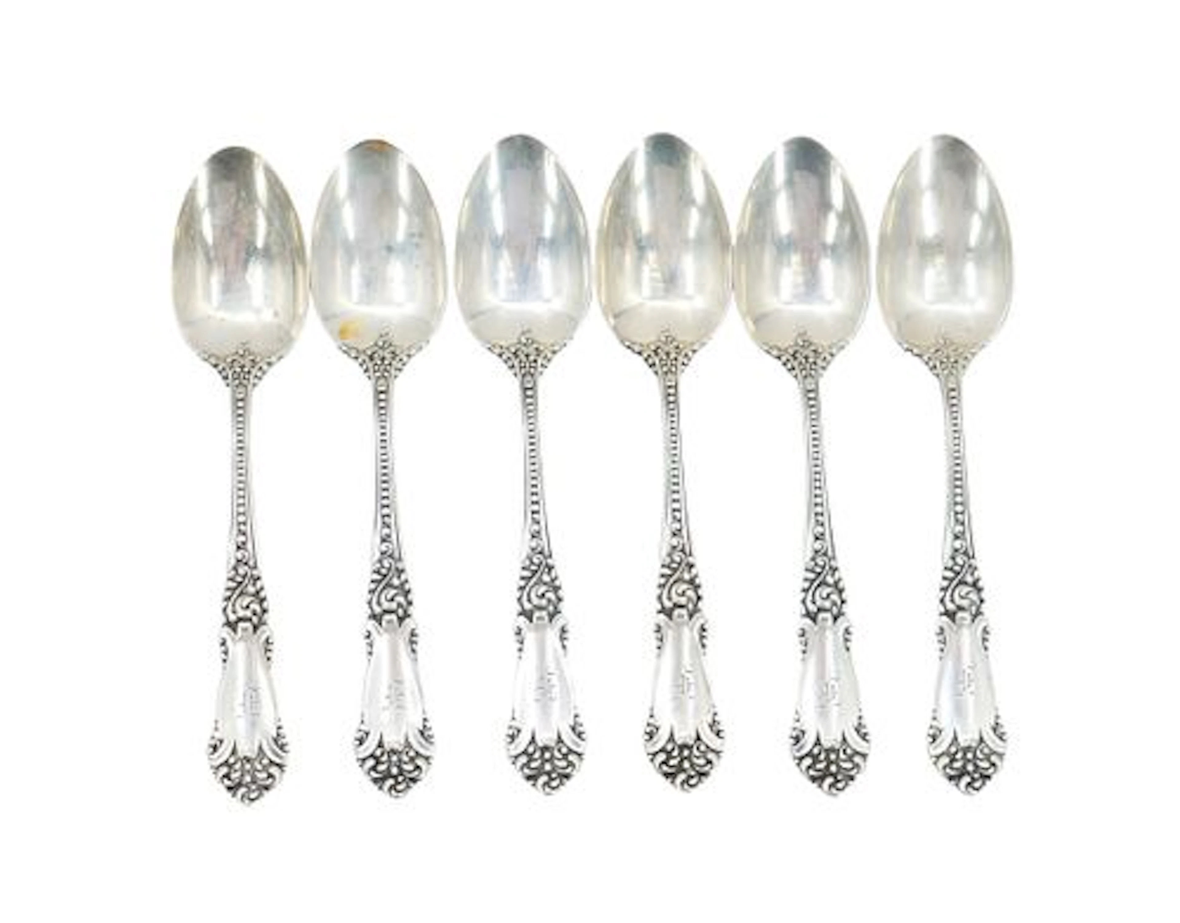 (6) Antique Reed & Barton "La Marquise" Sterling Silver Spoons - 5.565 ozt.