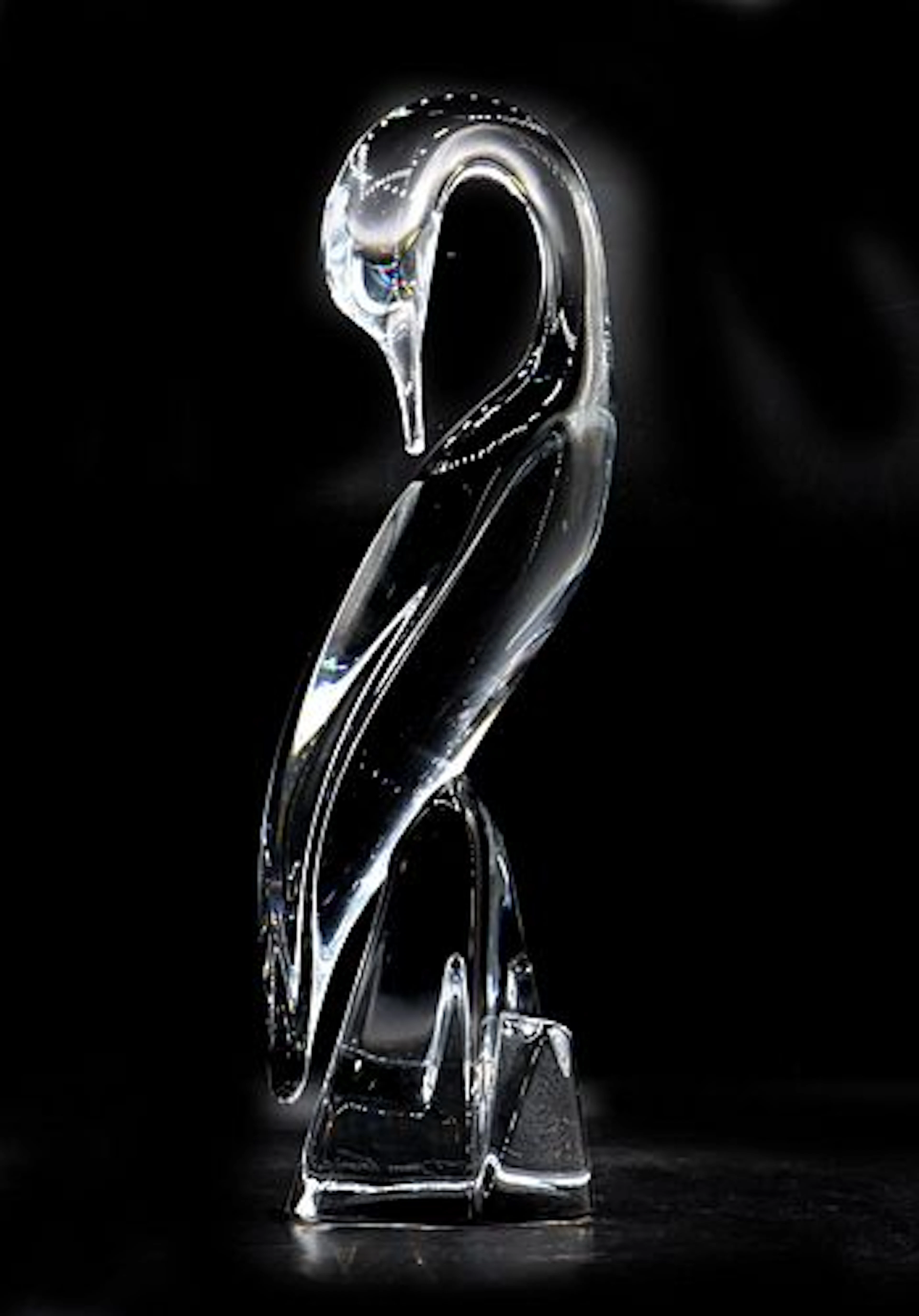 French Daum Clear Crystal Seabird Sculpture