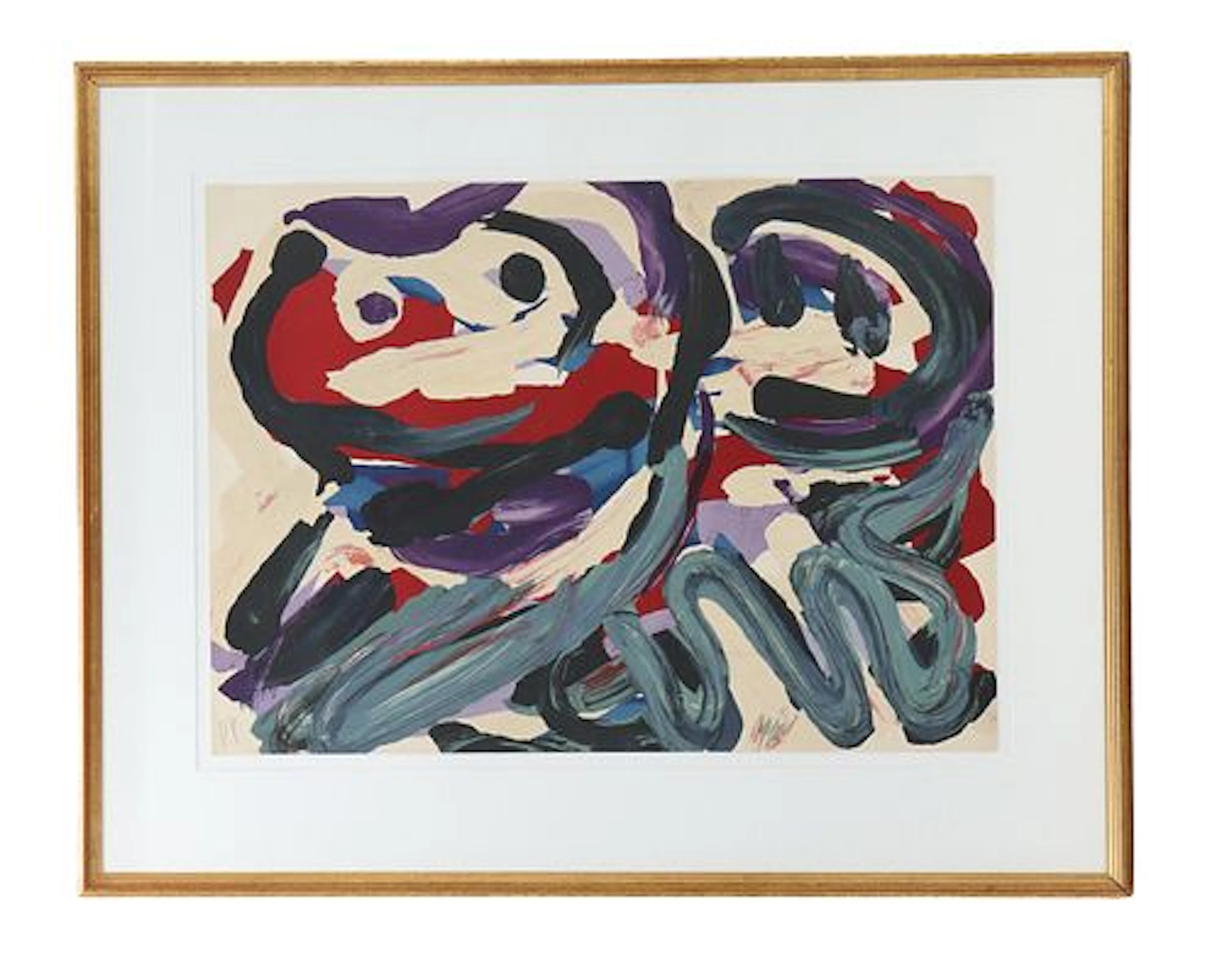 Karel Appel (1921-2006) Dutch, "Happy Battle" Signed Lithograph