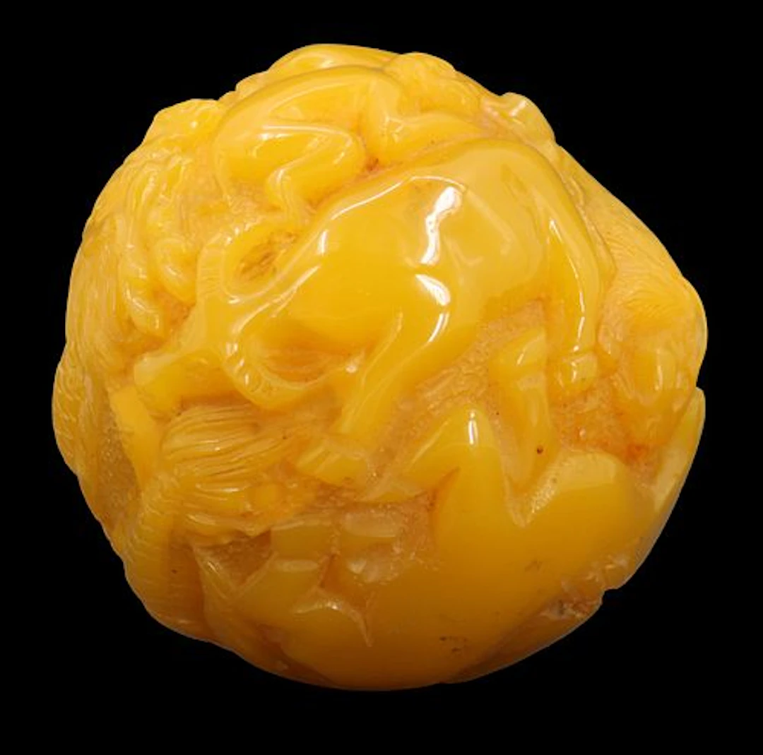 Chinese Carved Amber Zodiac Ball