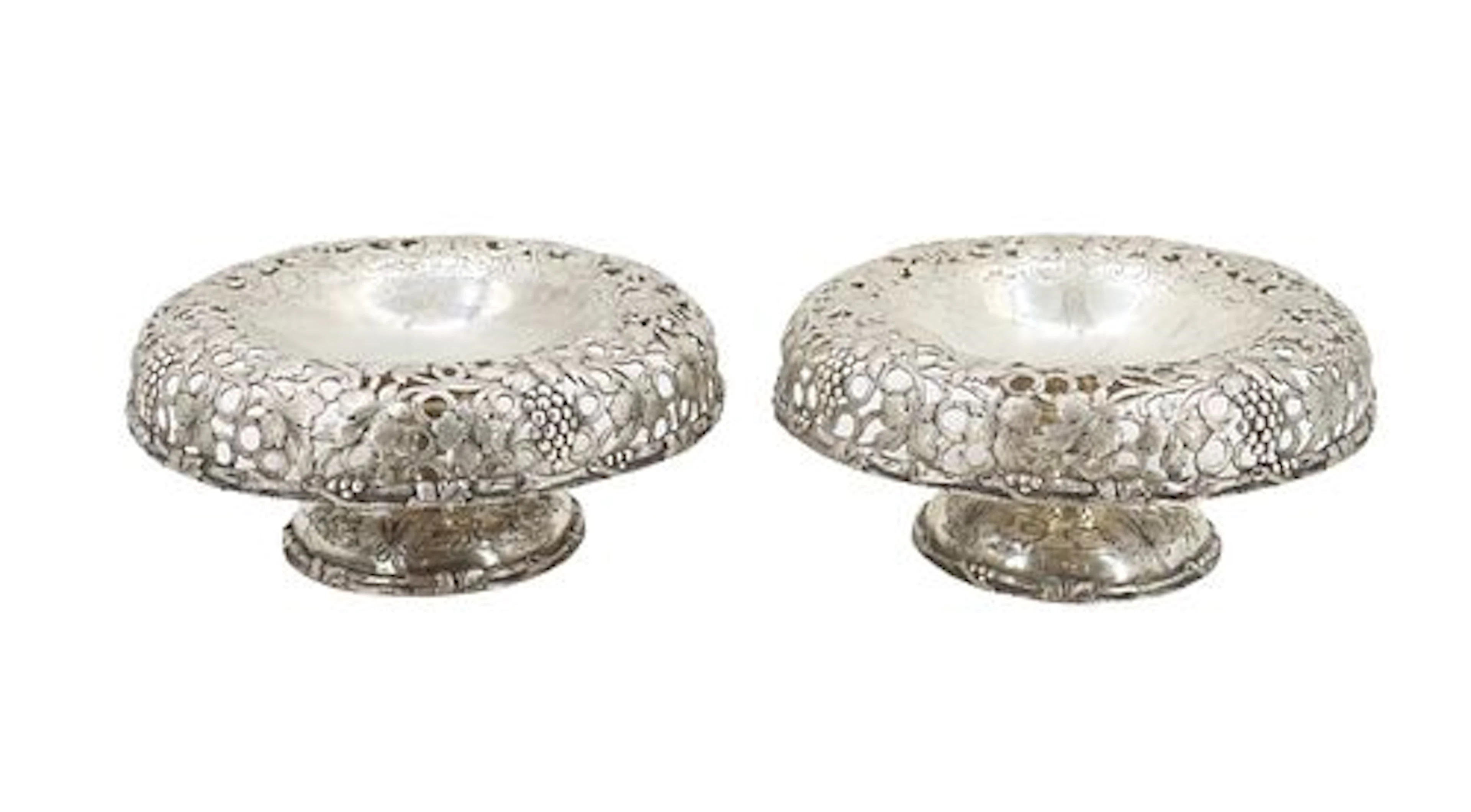(2) Antique T. Hausmann & Sons Sterling Silver Compotes Or Tazzas - 39.545 ozt.