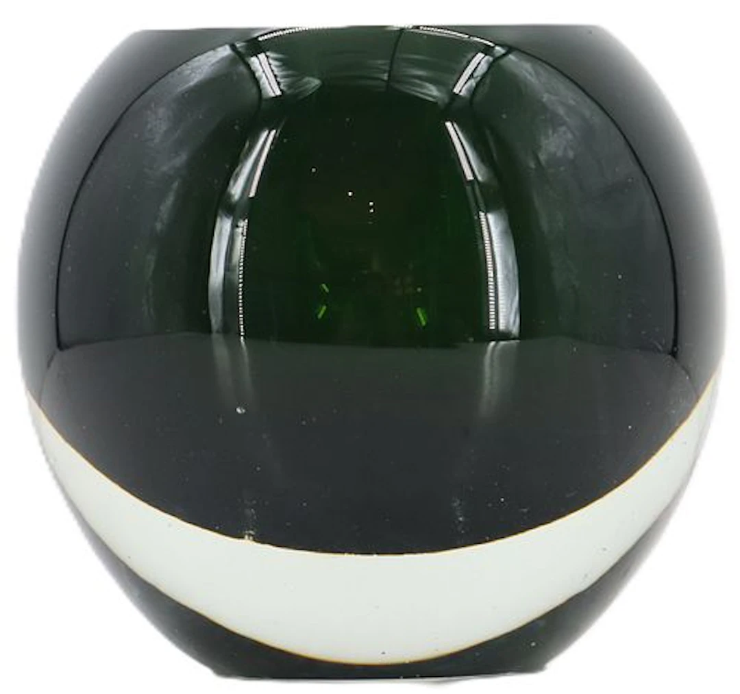 Murano Hand-Blown Art Glass Emerald Sphere Vase