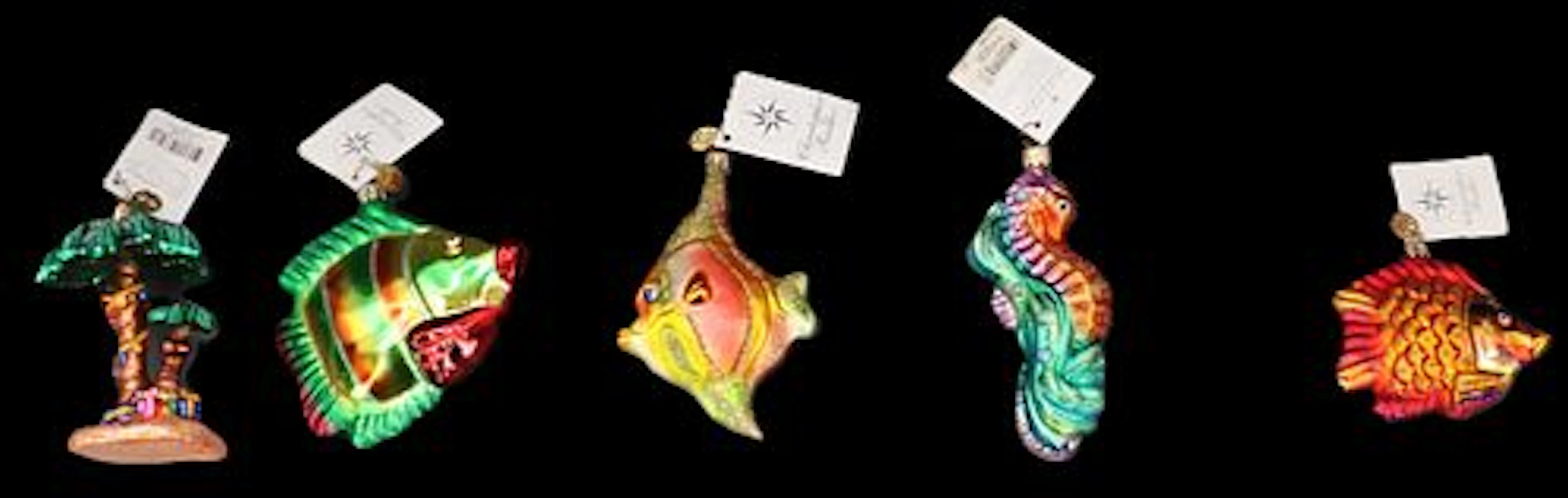 Christopher Radko (Born 1960) American, (5) Art Glass Christmas Ornaments