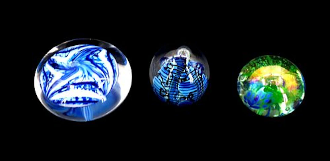 (3) American Studio Art Glass Paperweights