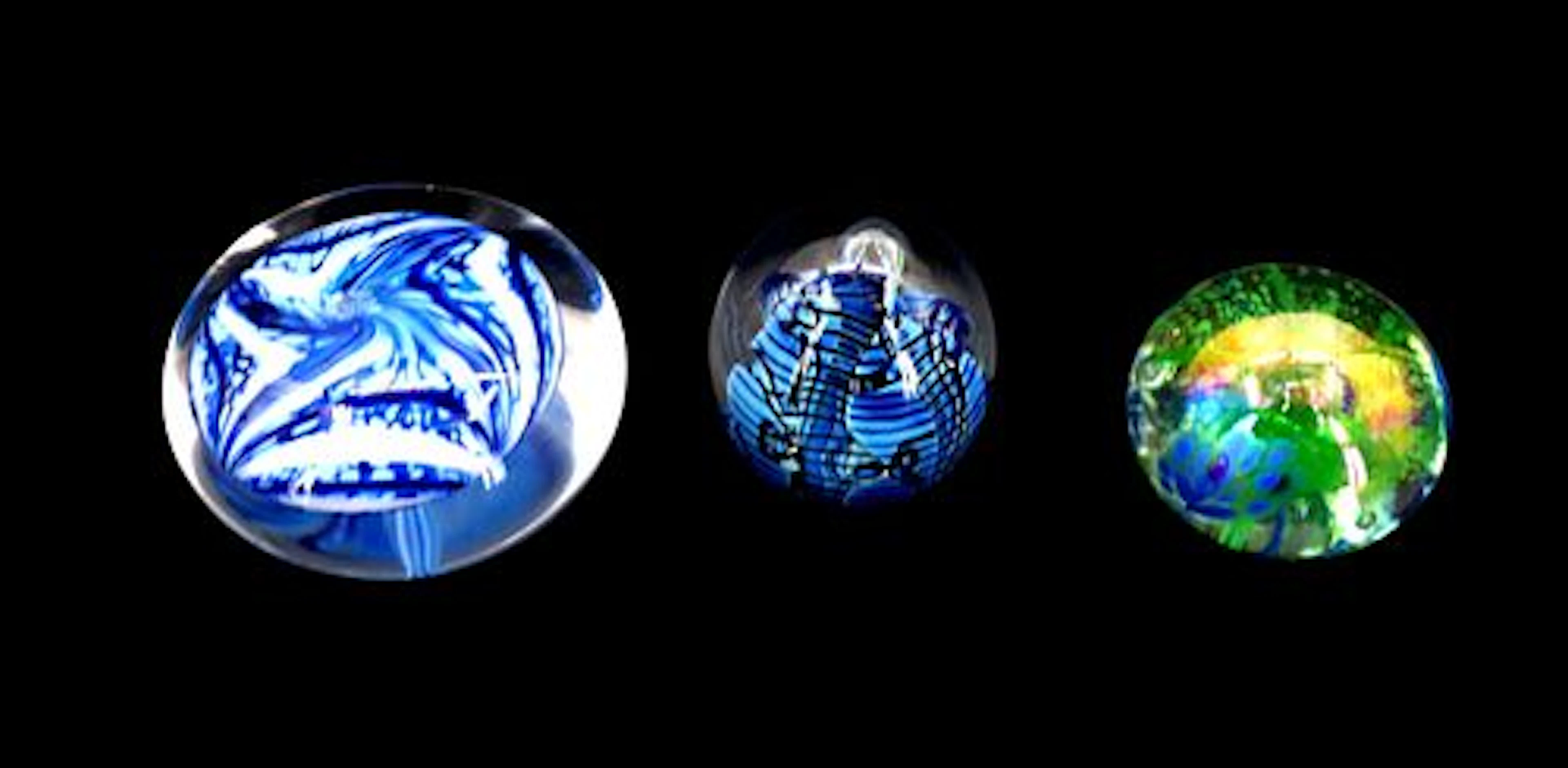 (3) American Studio Art Glass Paperweights