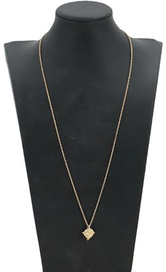 Vintage Tested 10k Gold Avon Scalloped Leaf Enhancer Pendant Necklace- 6.4 g.